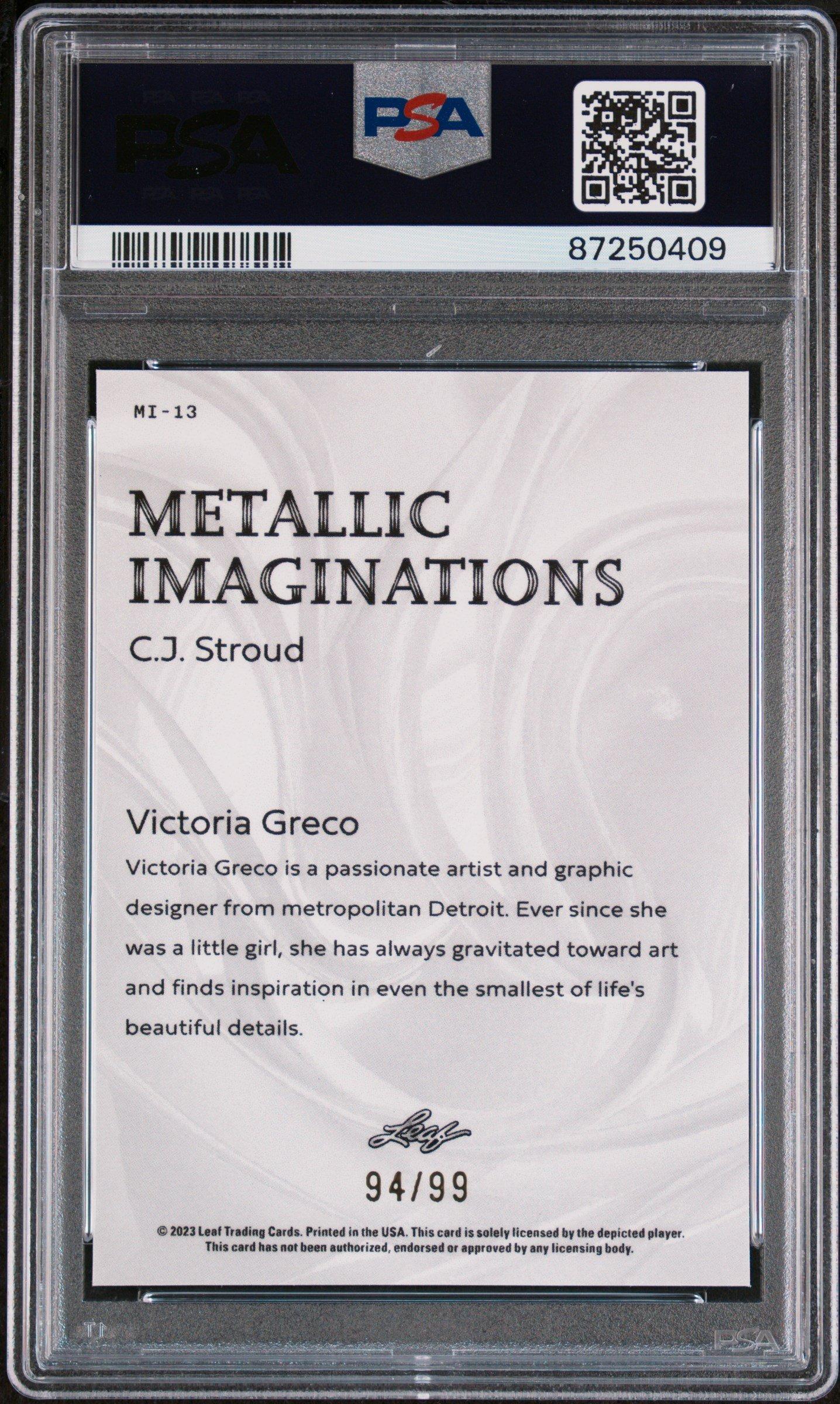 2023 Leaf Metallic Imaginations Mi13 C.j. Stroud Gold PSA 10