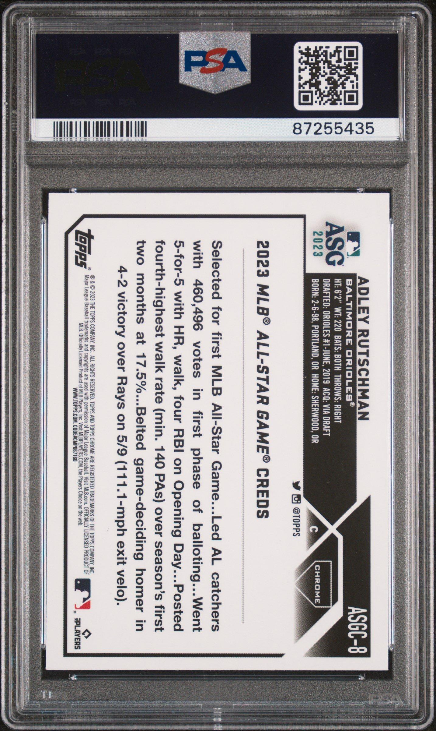 2023 Topps Chrome Update 2023 All-star Game 8 Adley Rutschman PSA 10