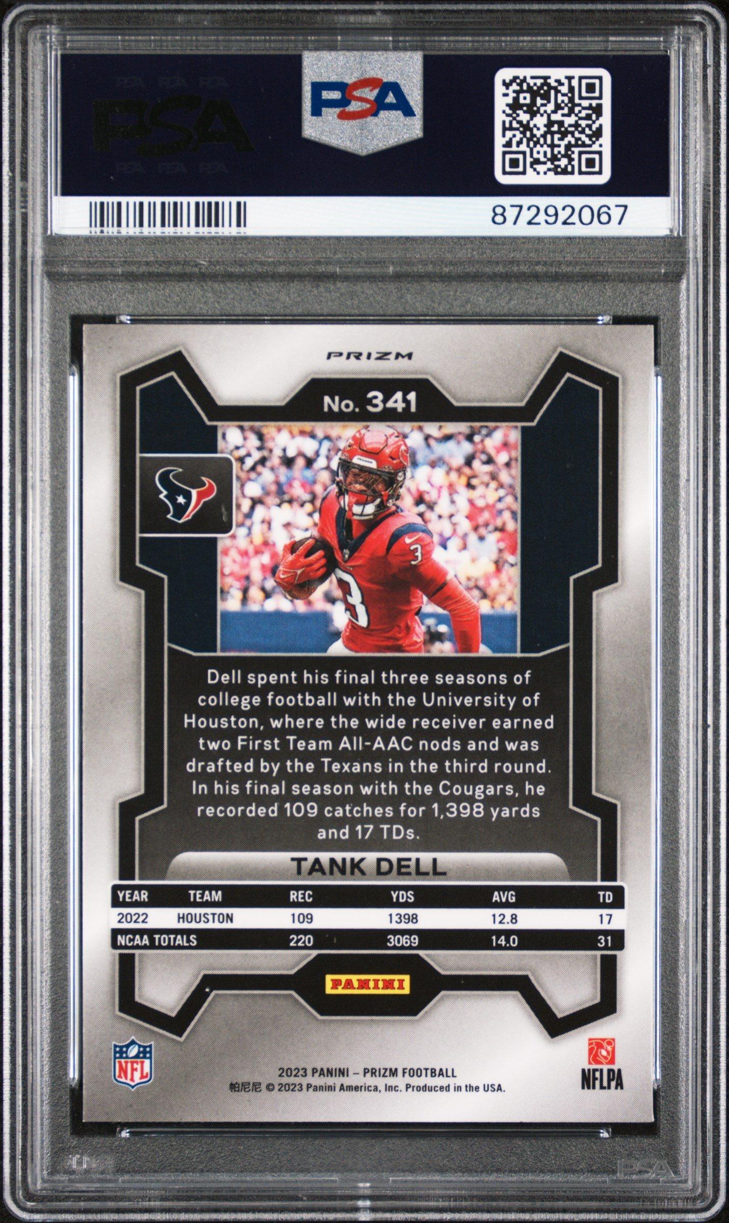 2023 Panini Prizm 341 Tank Dell Black & White Checker PSA 10
