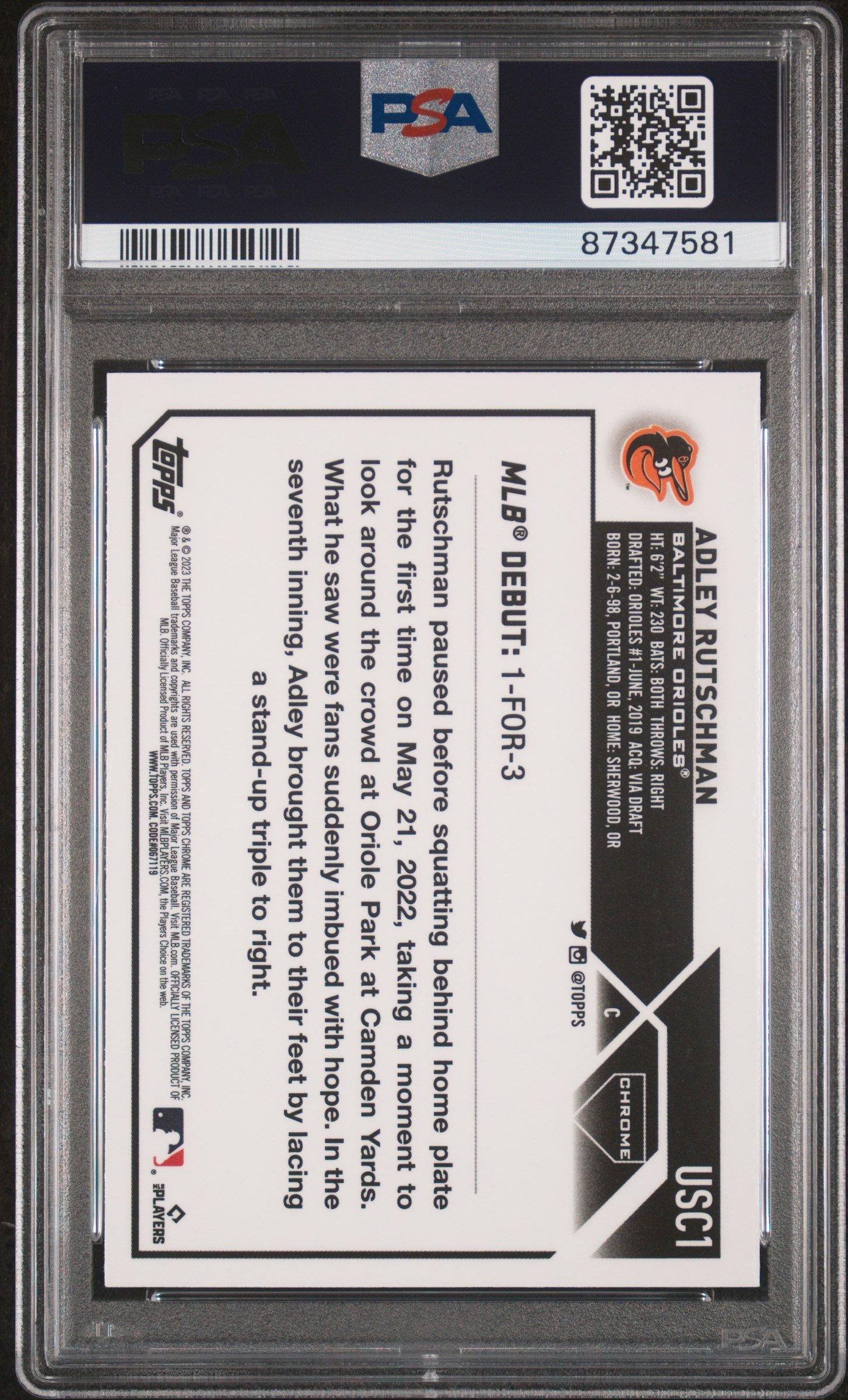 2023 Topps Chrome Update Usc1 Adley Rutschman Sepia Refractor PSA 10