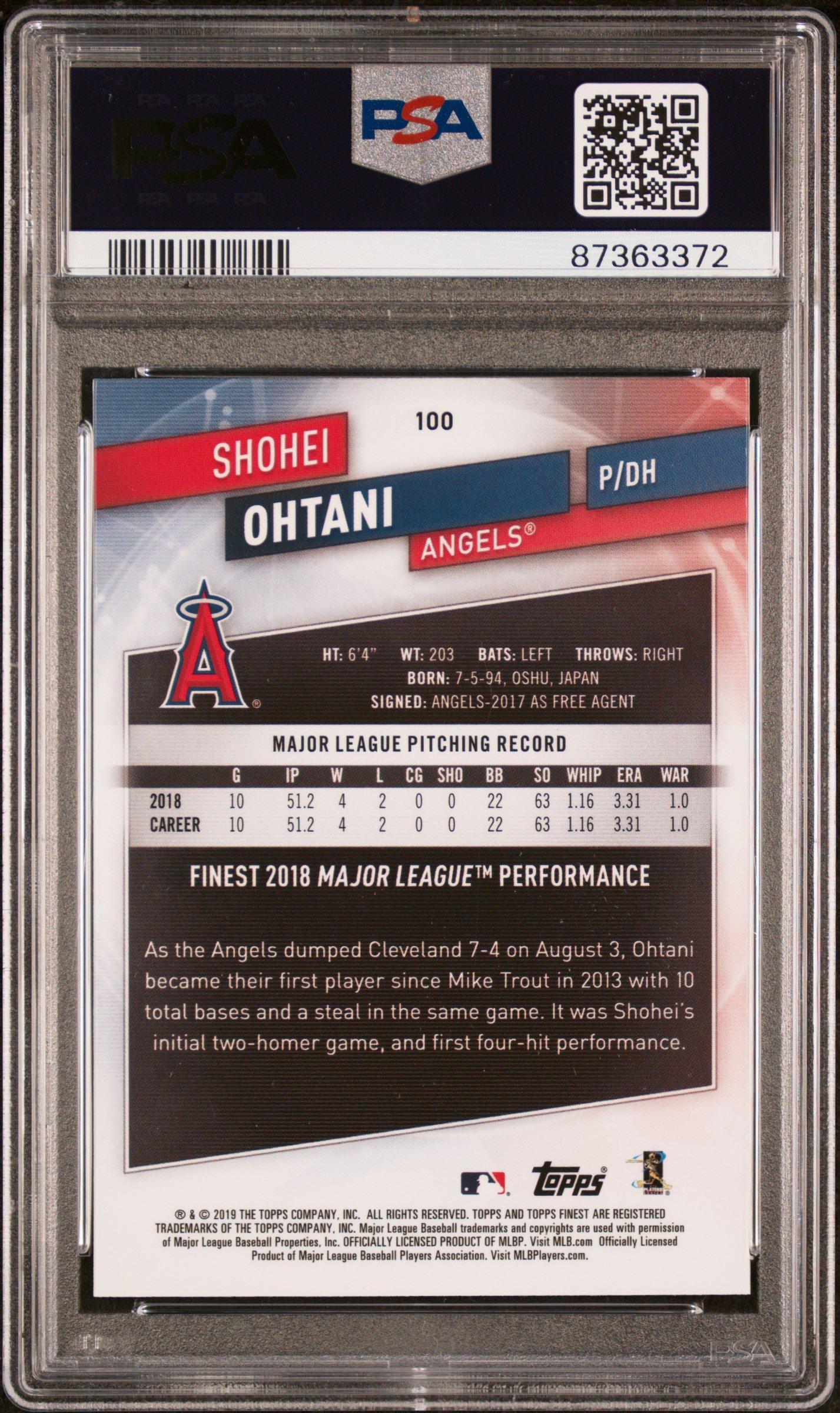 2019 Finest 100 Shohei Ohtani PSA 10 GameStop