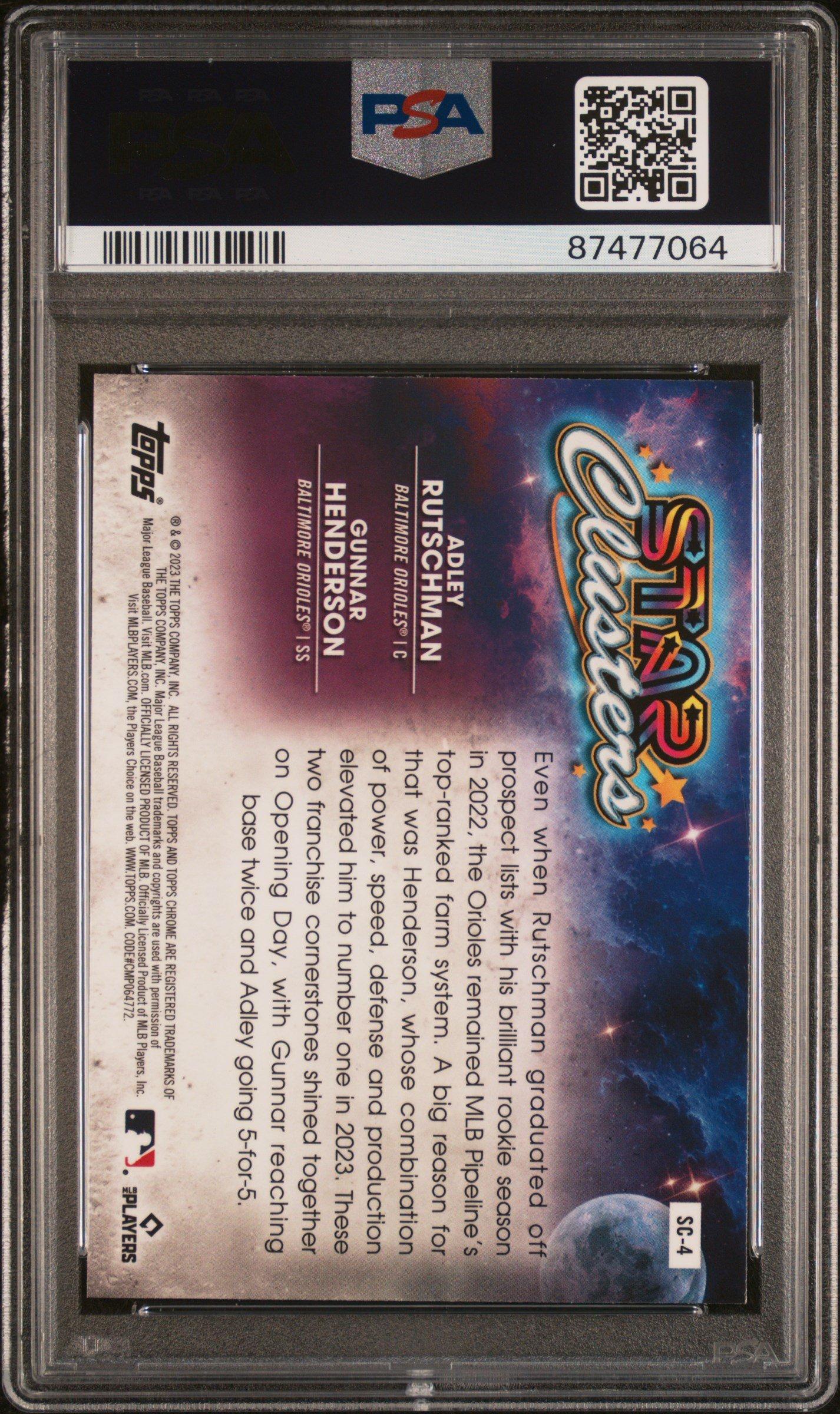 2023 Topps Cosmic Chrome Star Clusters Sc4 Adley Rutschman/gunnar Henderson PSA 10