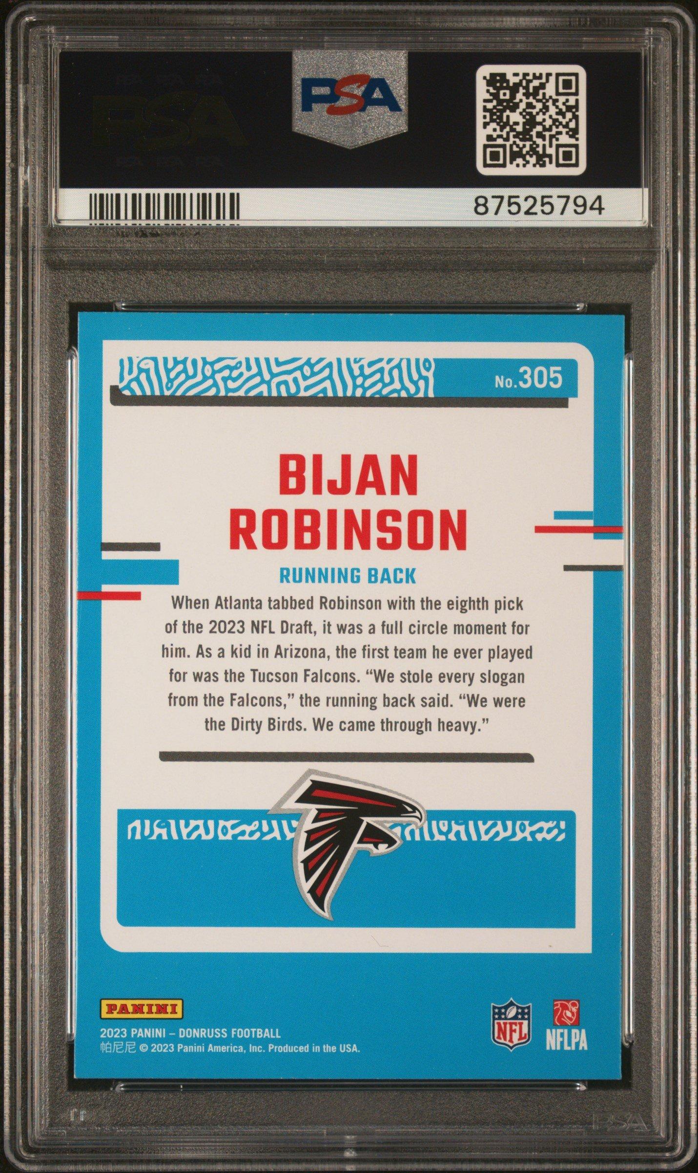 2023 Panini Donruss 305 Bijan Robinson PSA