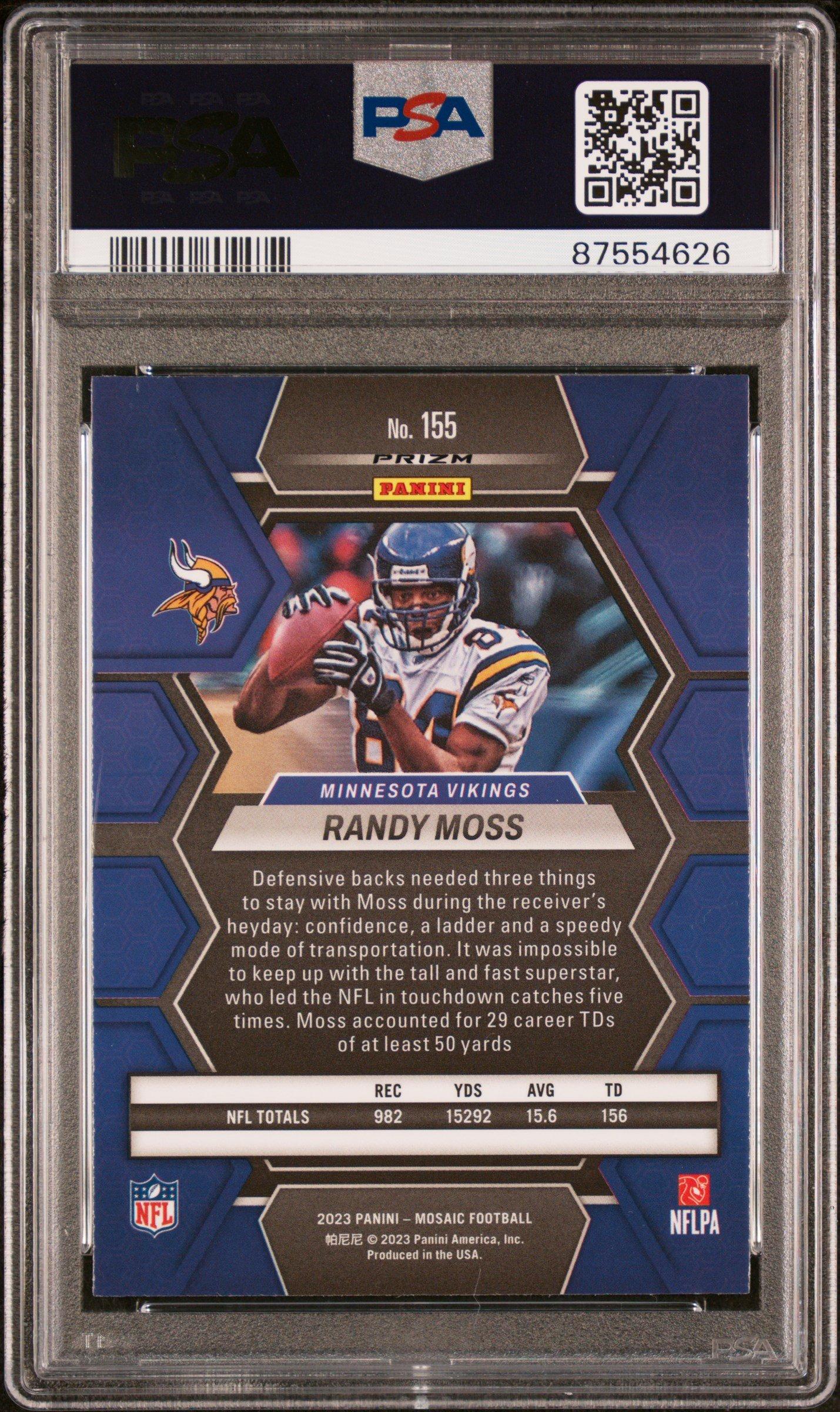 2023 Panini Mosaic 155 Randy Moss Genesis PSA 10