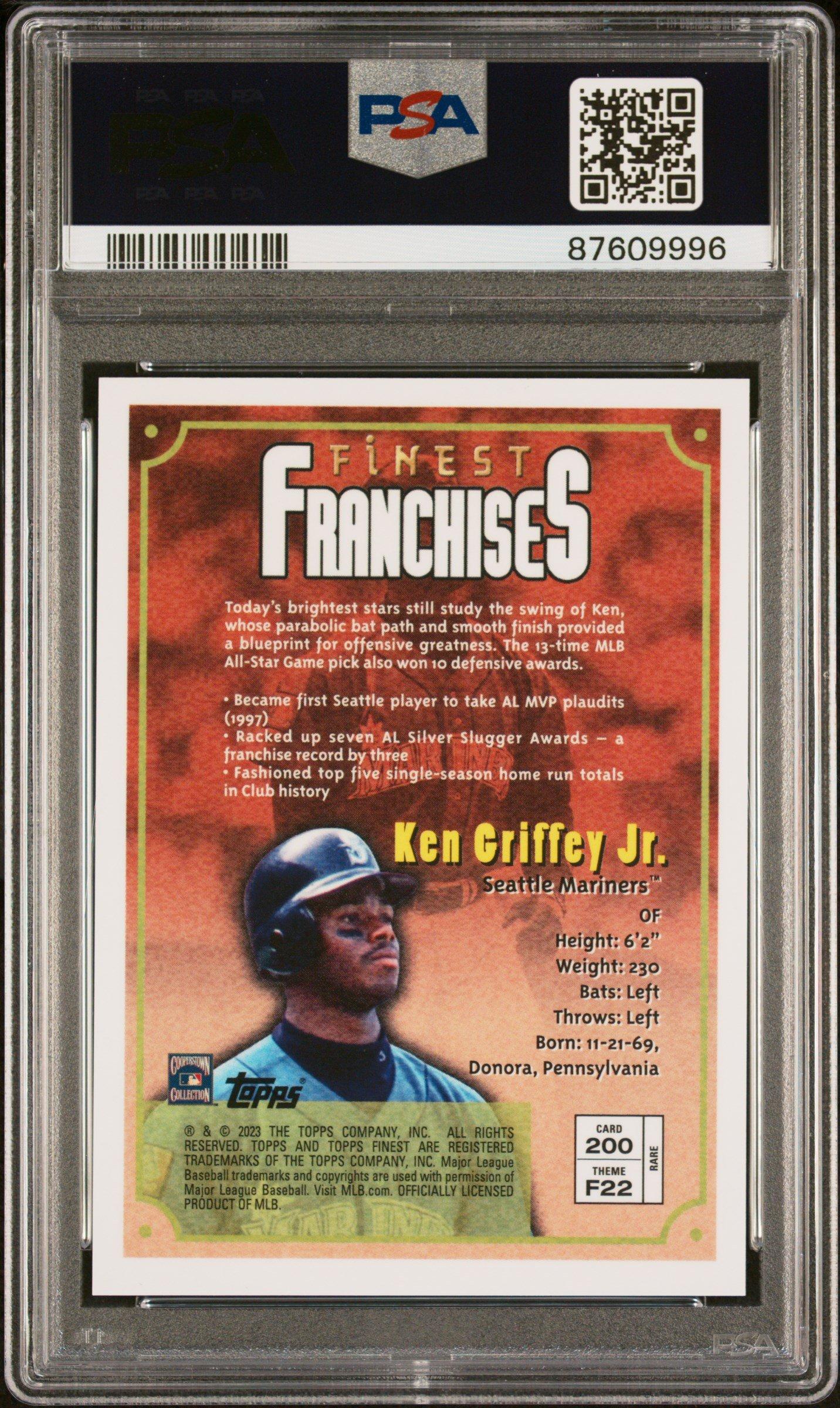 2023 Topps Finest Flashbacks 200 Ken Griffey Jr. PSA 10
