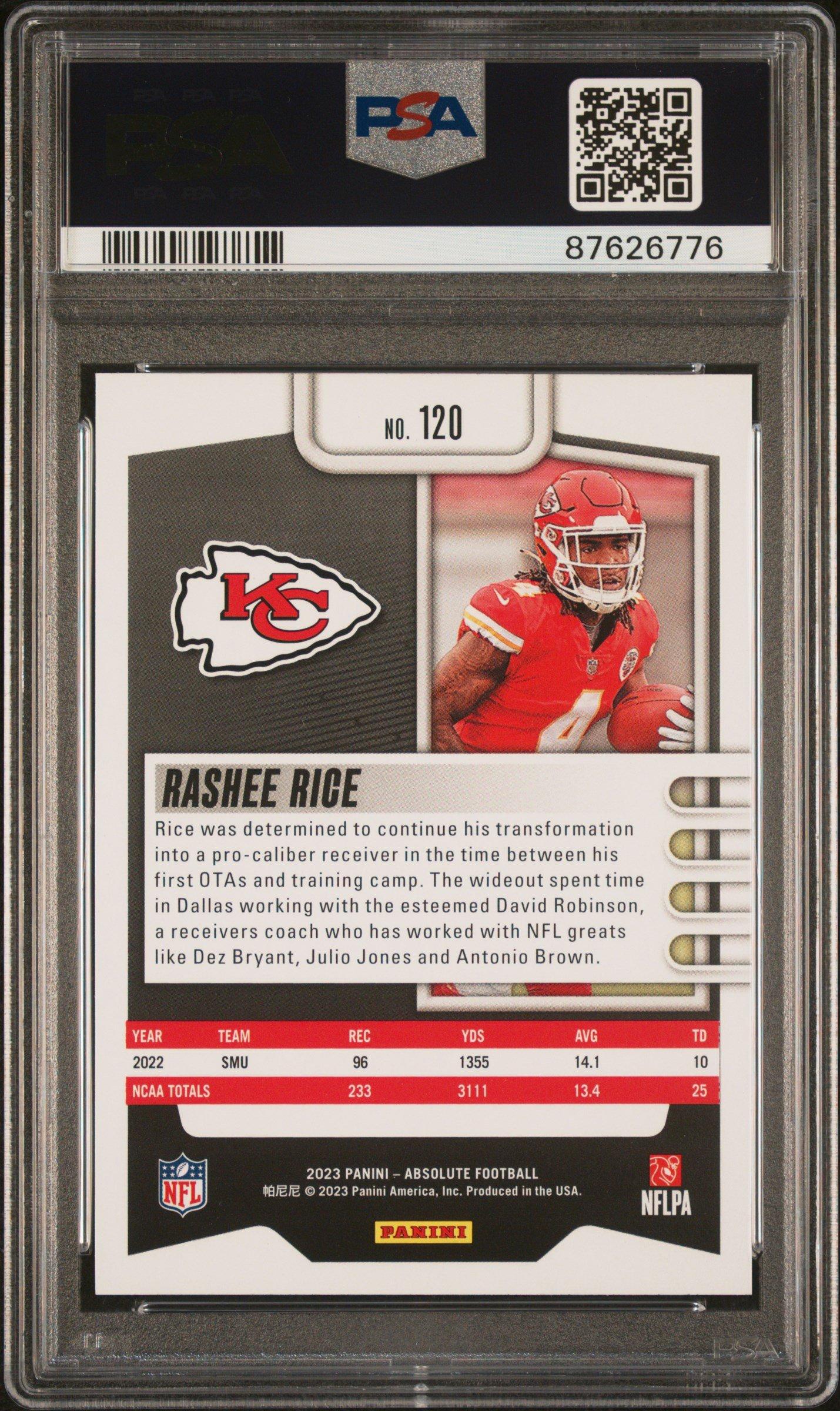 2023 Panini Absolute 120 Rashee Rice PSA 10
