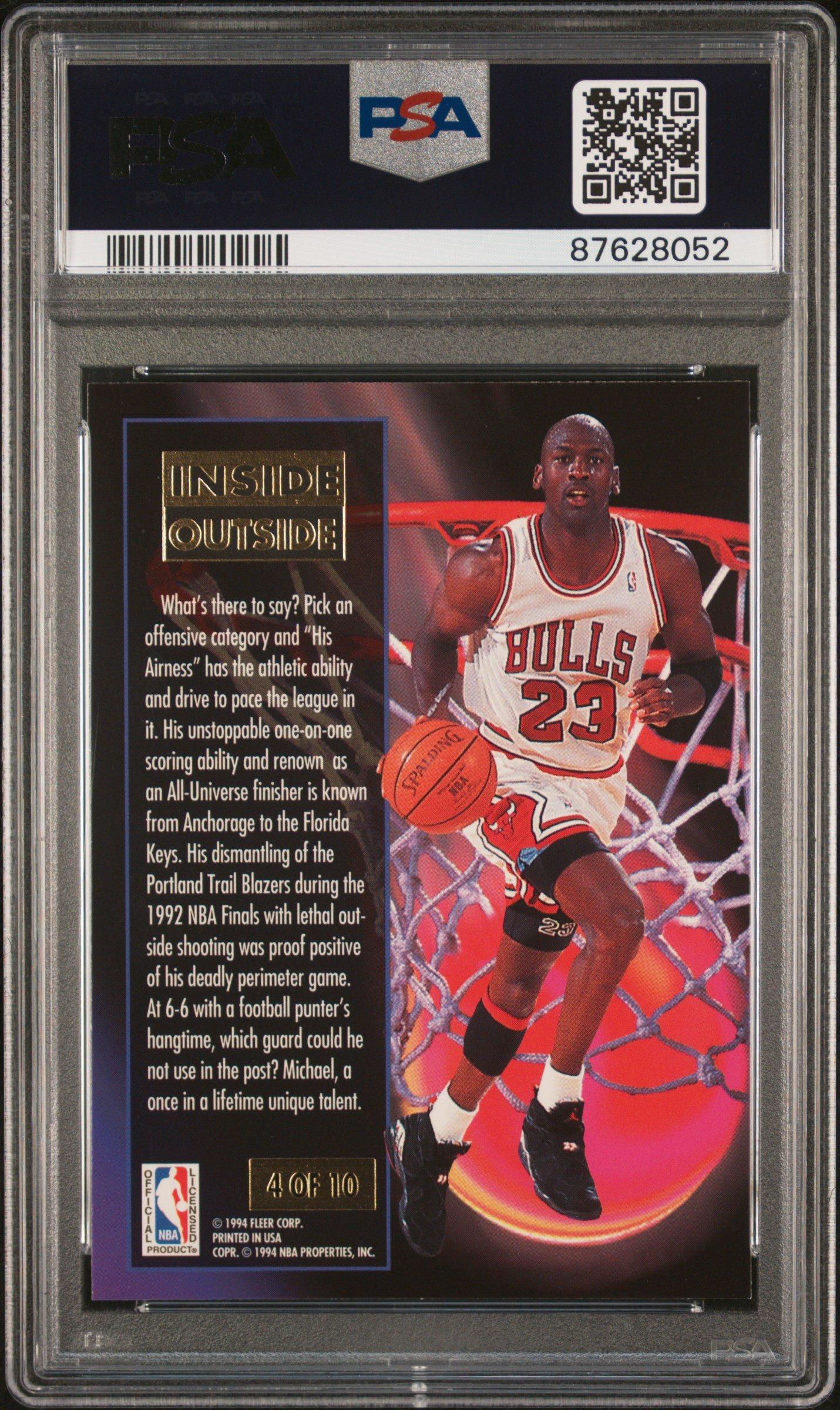 1993 Ultra Inside/outside 4 Michael Jordan PSA 8