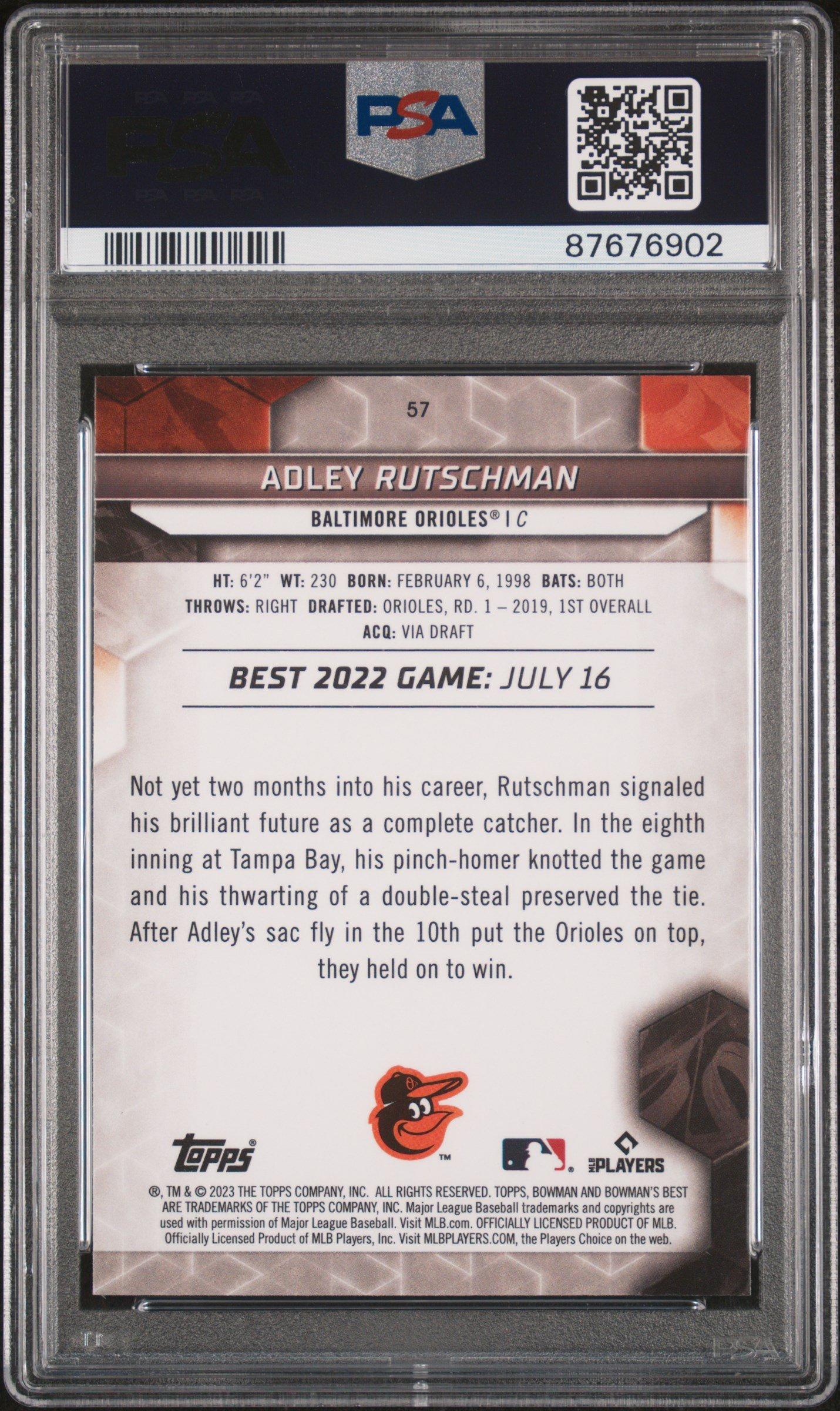 2023 Bowman's Best 57 Adley Rutschman PSA 10