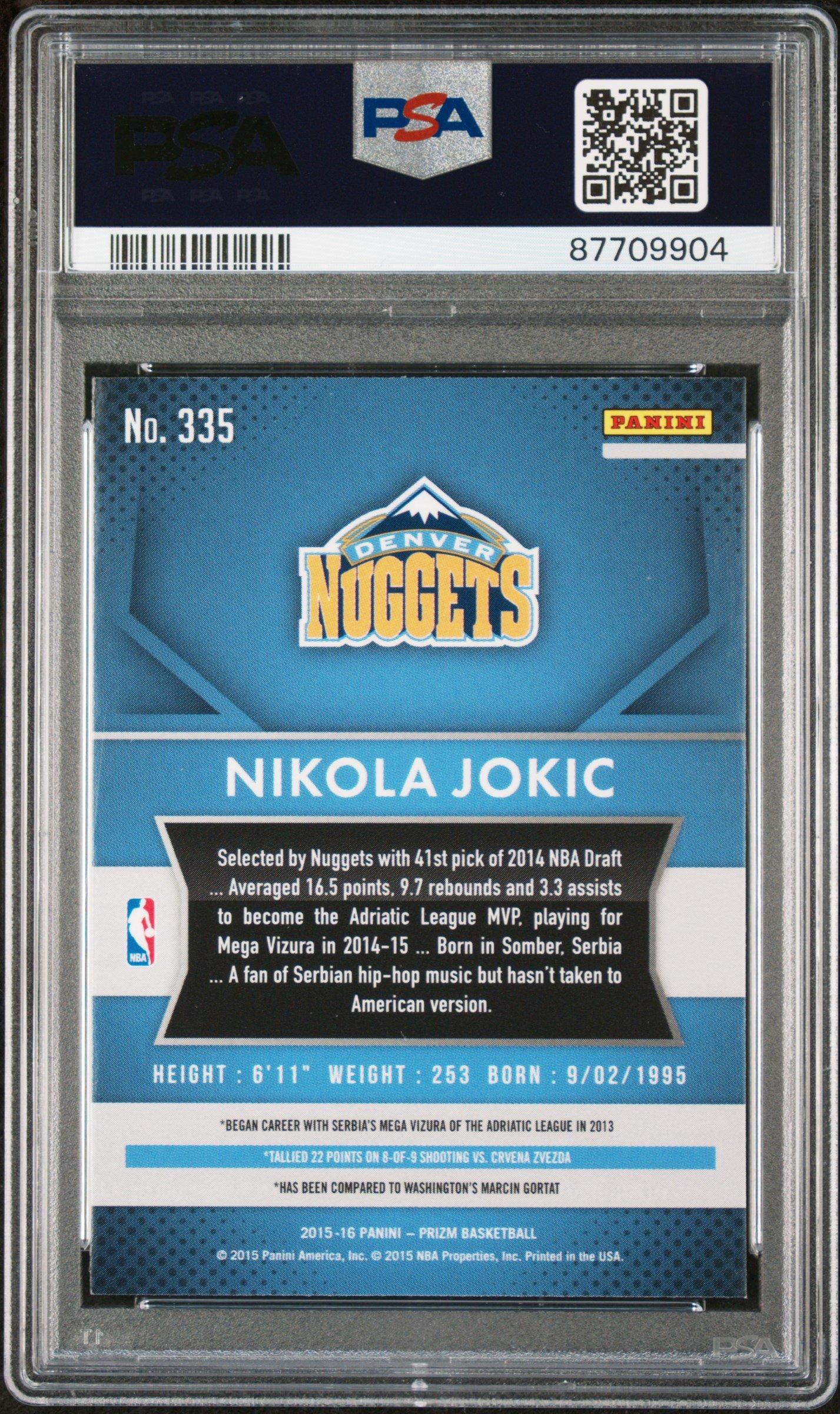 2015 Panini Prizm 335 Nikola Jokic PSA 9