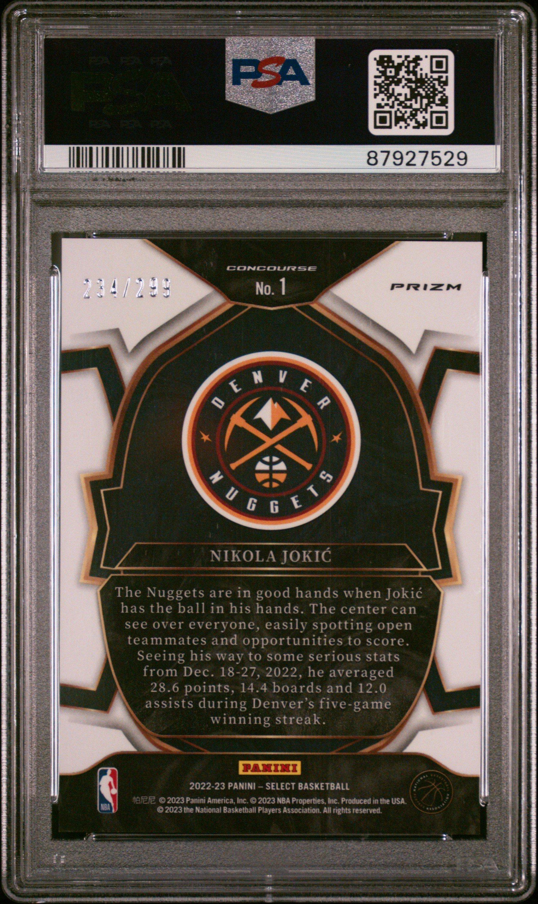 2022 Panini Select 1 Nikola Jokic Light Blue PSA 10