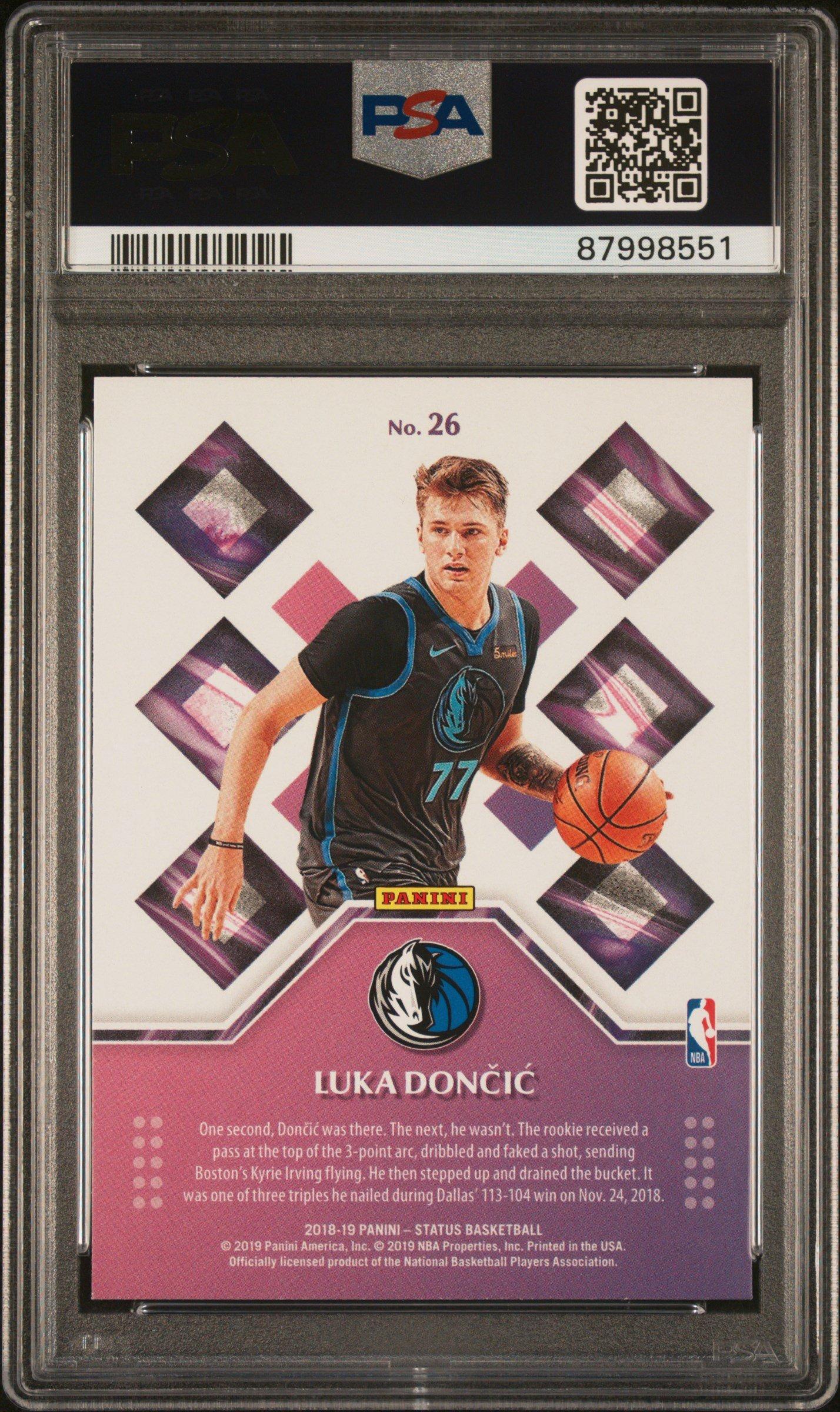 2018 Panini Status Rookie Credentials 26 Luka Doncic Orange PSA 9