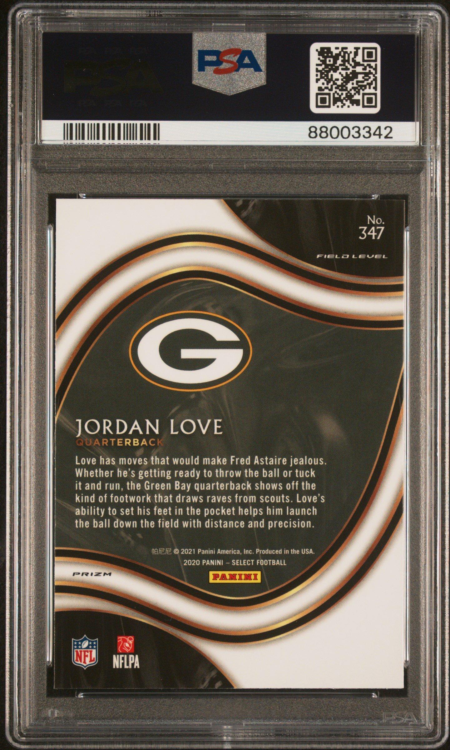 2020 Panini Select 347 Jordan Love Silver Prizm PSA 9