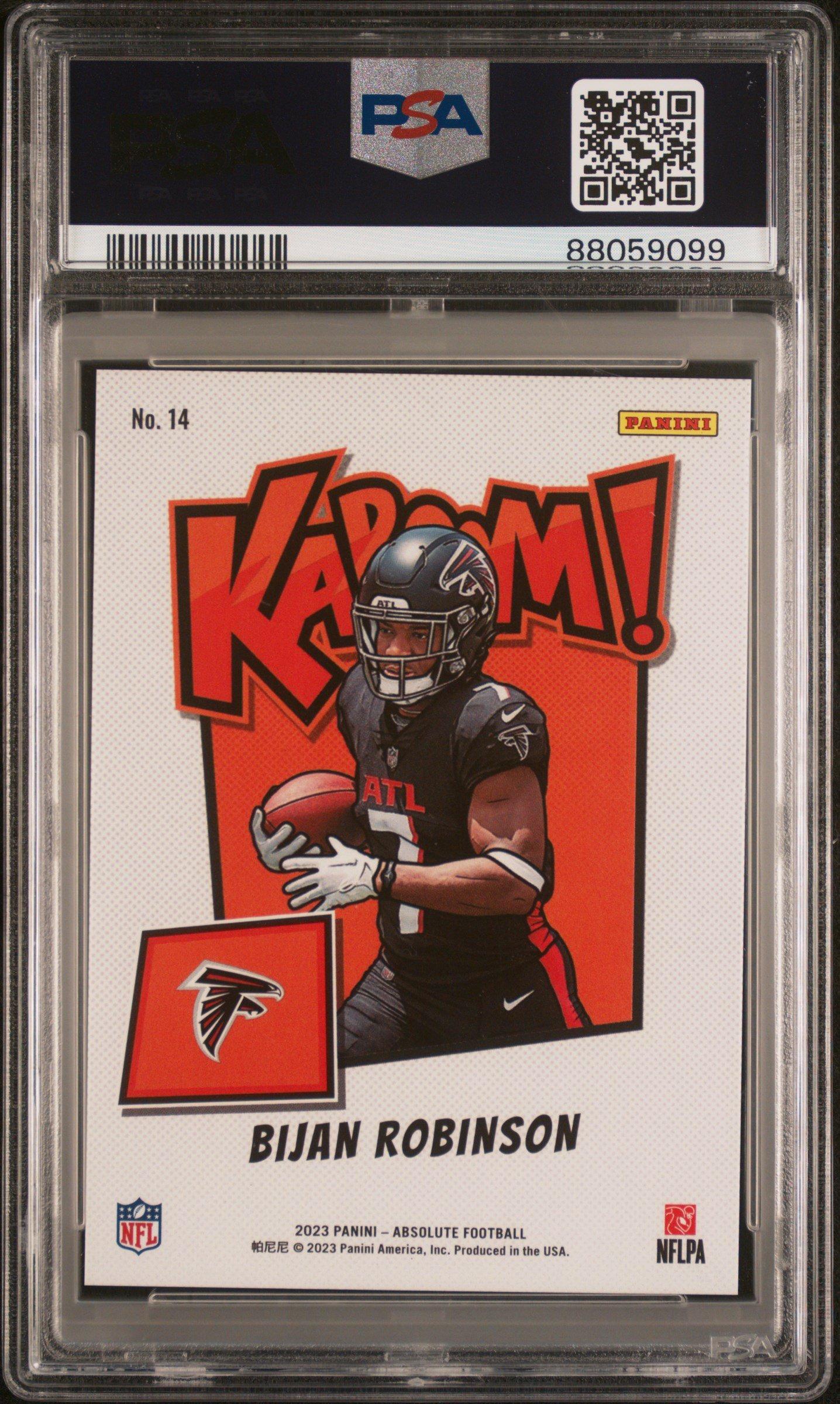 2023 Panini Absolute Kaboom! Horizontal 14 Bijan Robinson PSA 10