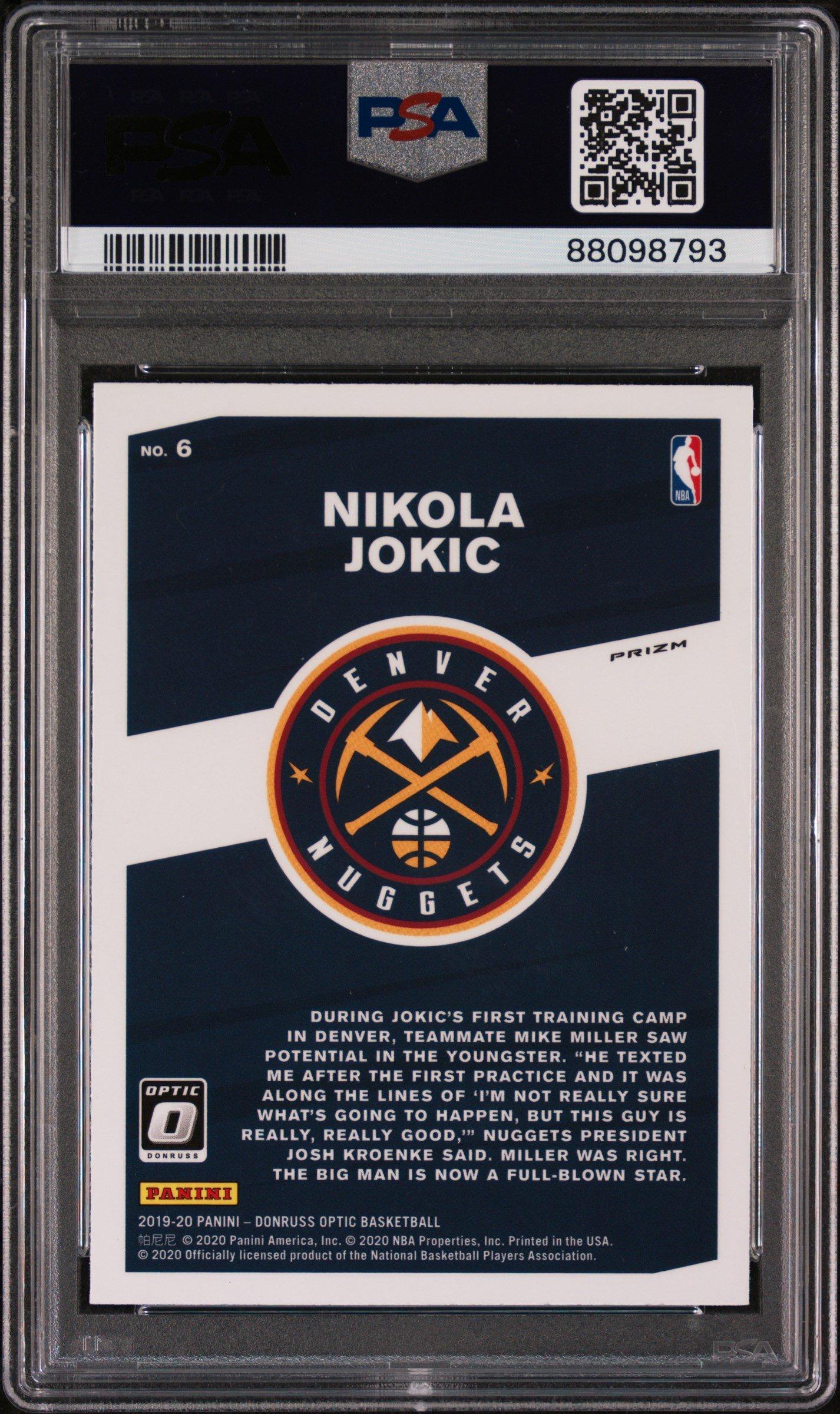 2019 Panini Donruss Optic My House! 6 Nikola Jokic Gold Wave PSA 10