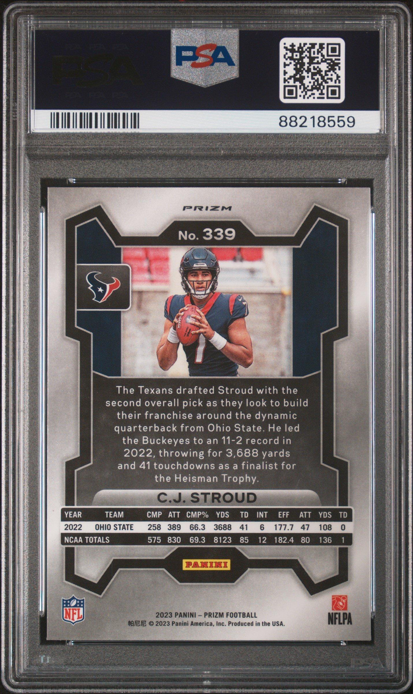2023 Panini Prizm 339 Cj Stroud Green Wave PSA