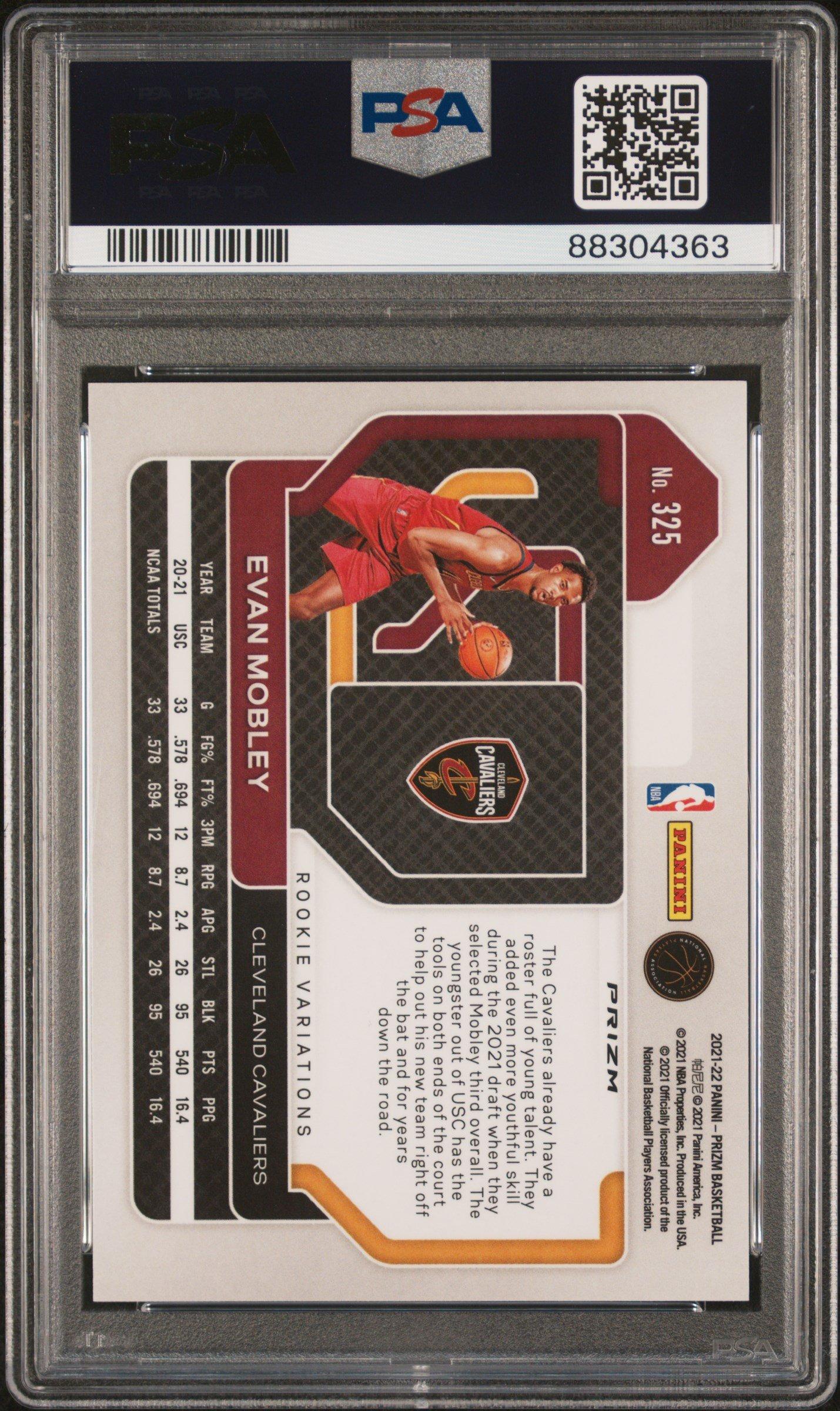 2021 Panini Prizm 325 Evan Mobley Variation-fast Break PSA 10