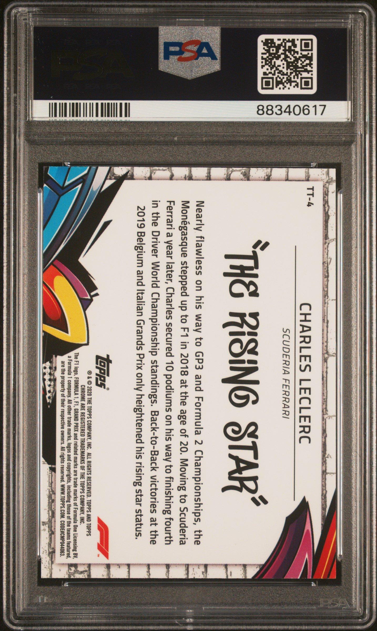 2020 Topps Chrome Formula 1 Track Tags 4 Charles Leclerc PSA 10
