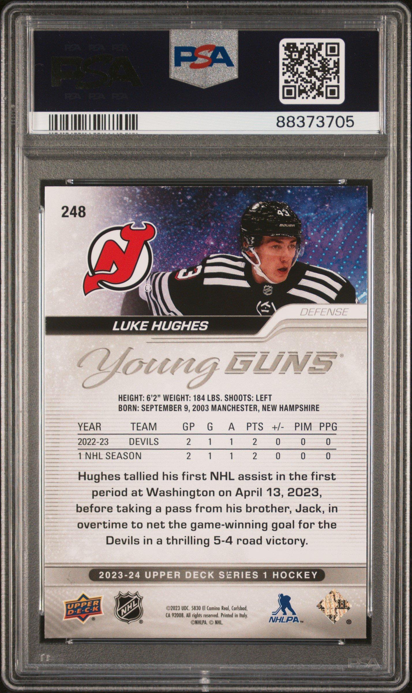 2023 Upper Deck 248 Luke Hughes PSA 9