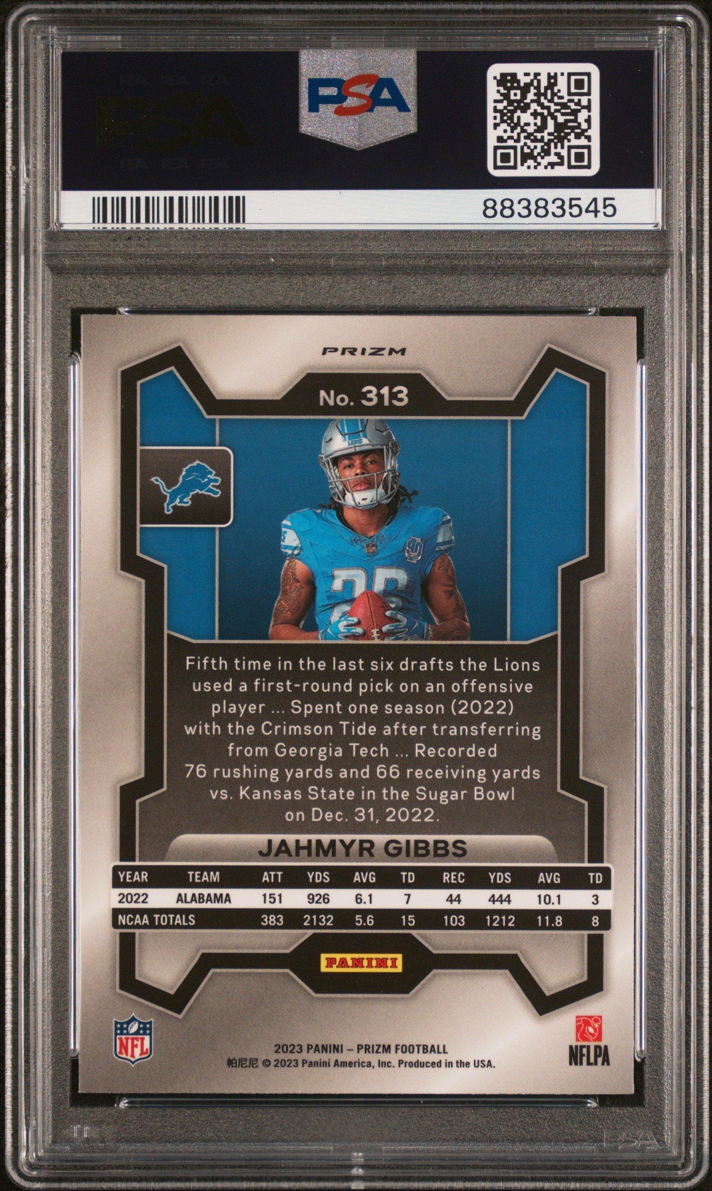 2023 Panini Prizm 313 Jahmyr Gibbs Variation PSA 10