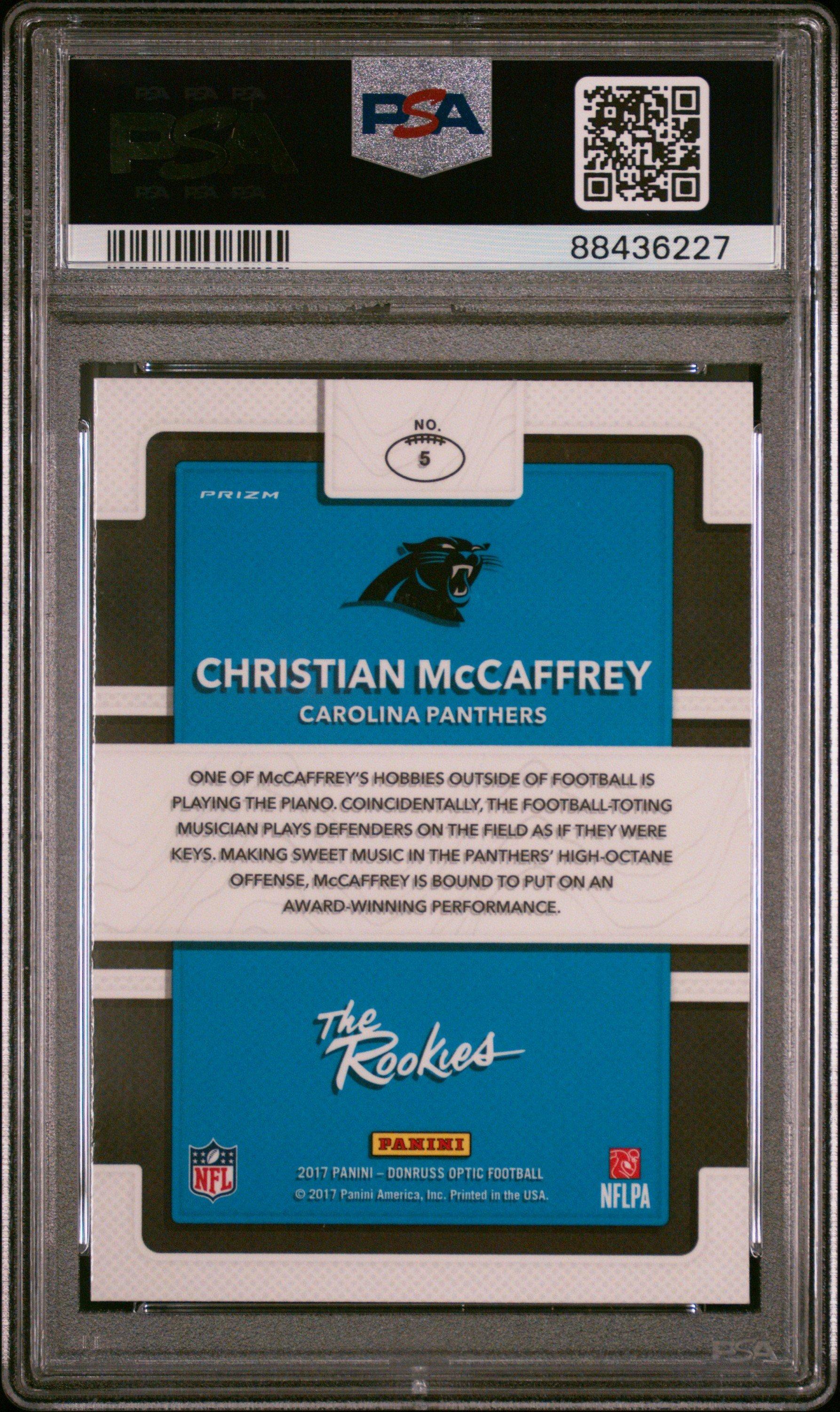 2017 Panini Donruss Optic The Rookies 5 Christian Mccaffrey PSA 9