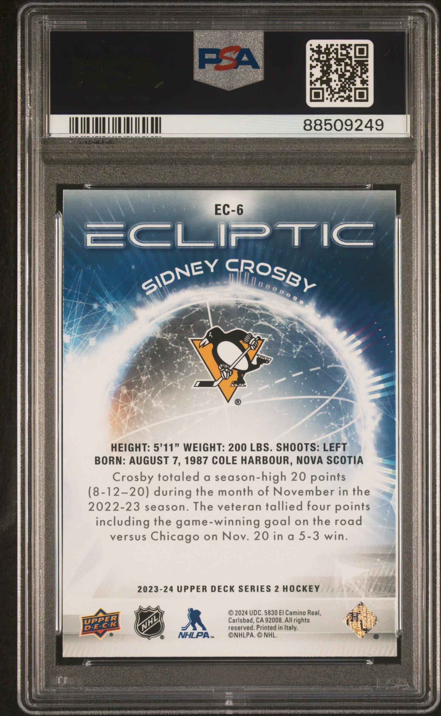 2023 Upper Deck Ecliptic Ec6 Sidney Crosby Sparkle PSA 10