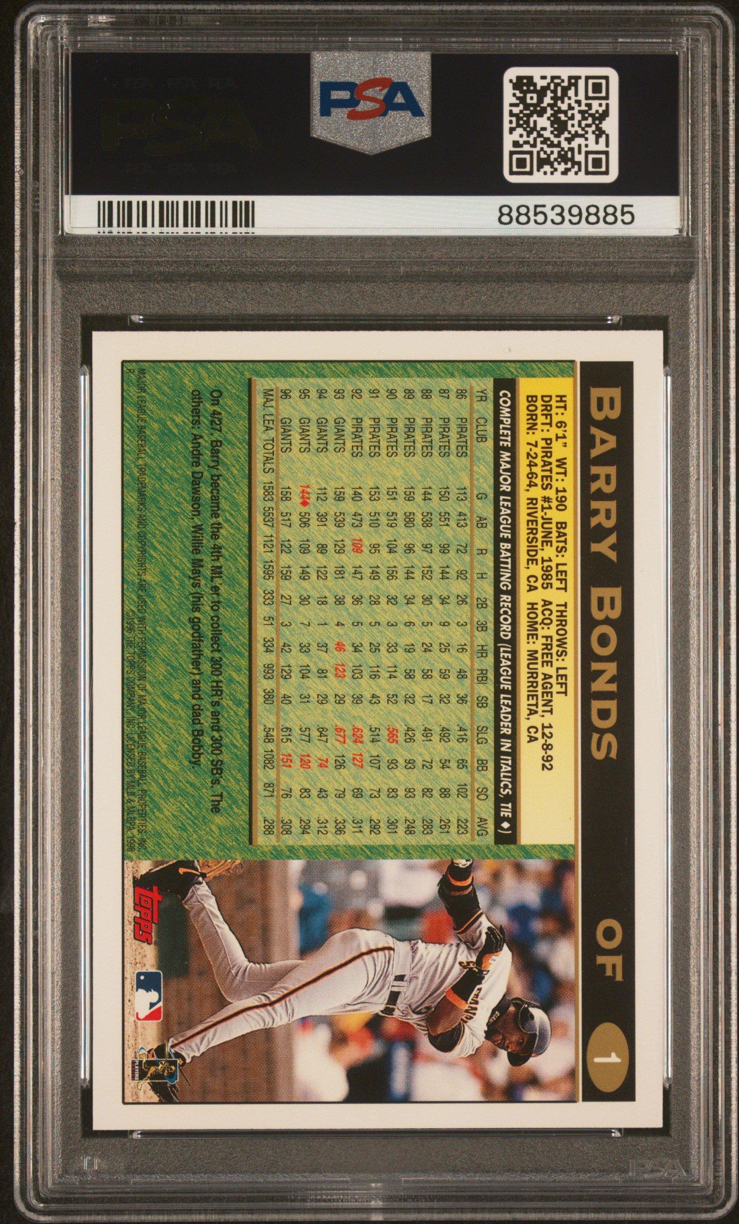 1997 Topps 1 Barry Bonds PSA 10