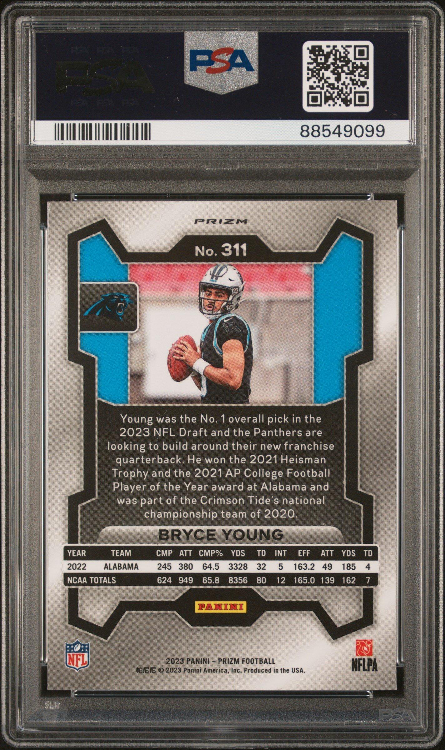 2023 Panini Prizm 311 Bryce Young Black & White Checker PSA 10