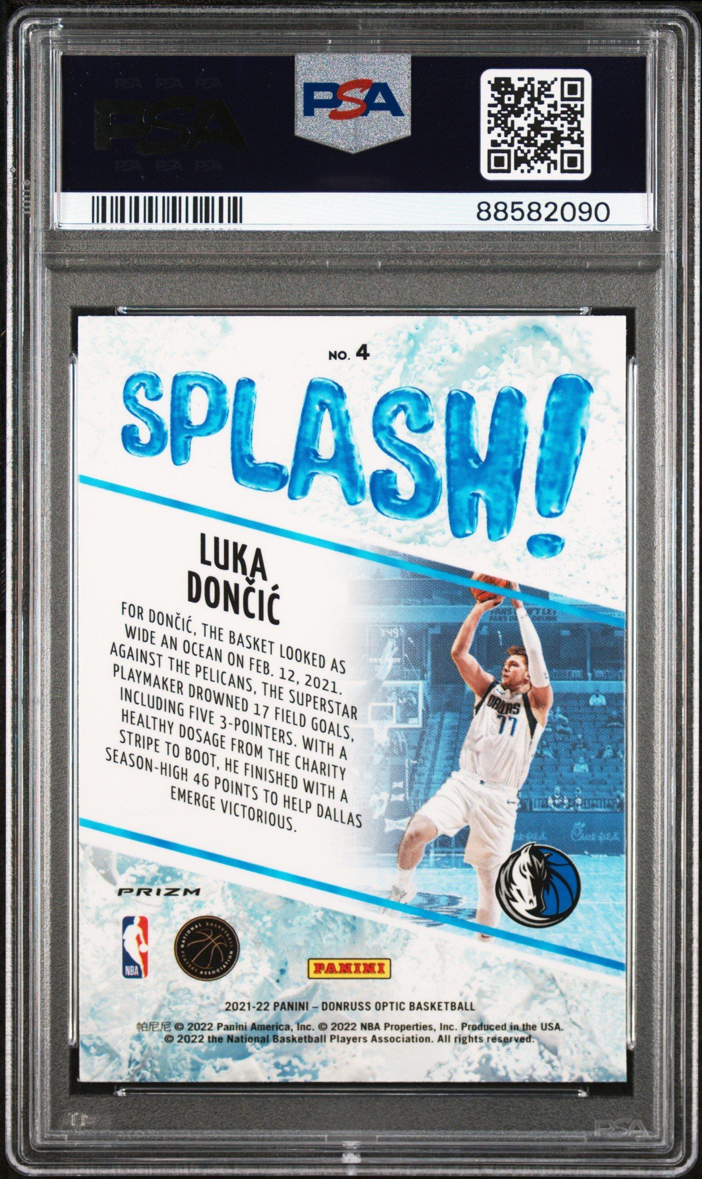 2021 Panini Donruss Optic Splash! 4 Luka Doncic Purple PSA 10