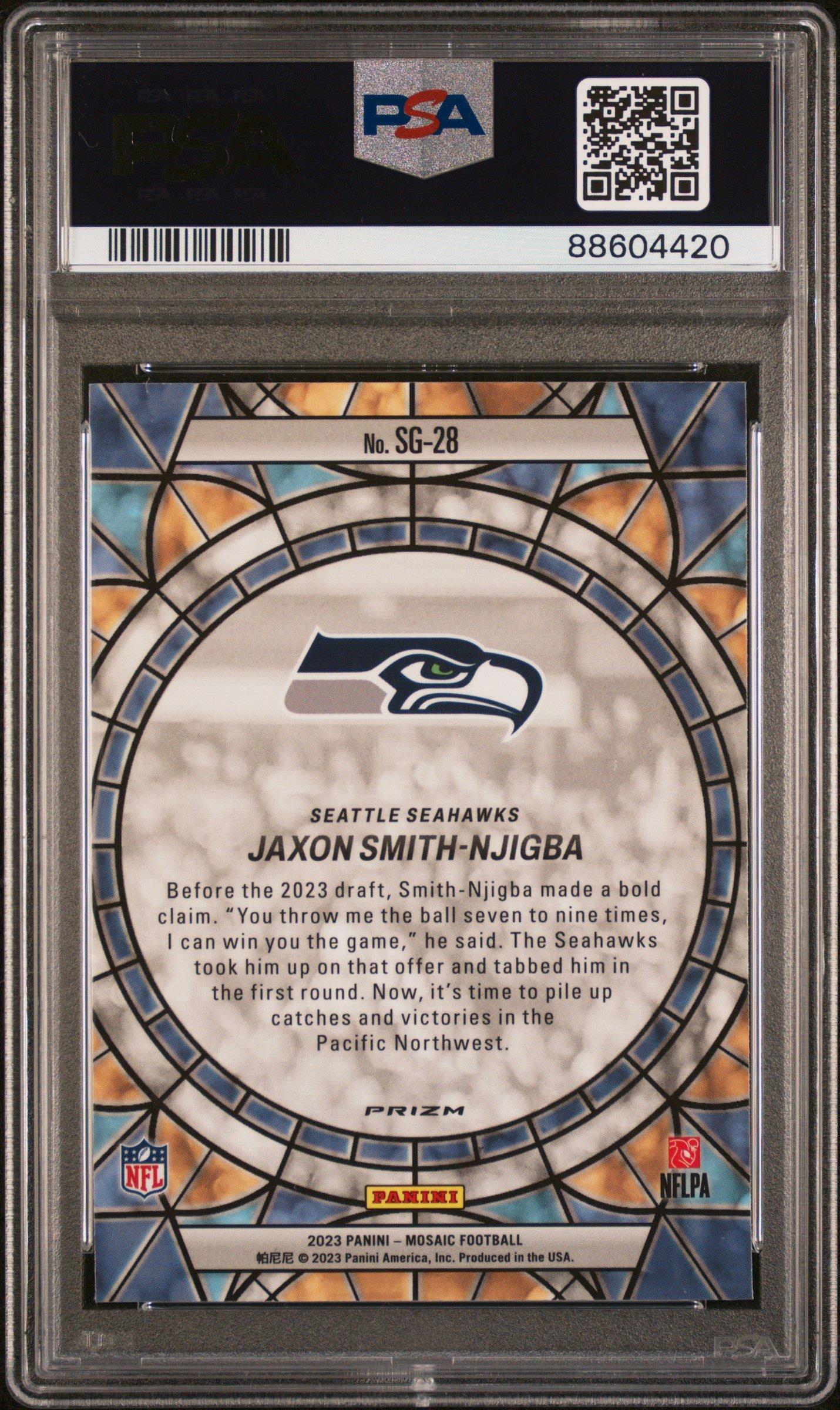 2023 Panini Mosaic Stained Glass Sg28 Jaxon Smith-njigba PSA 10