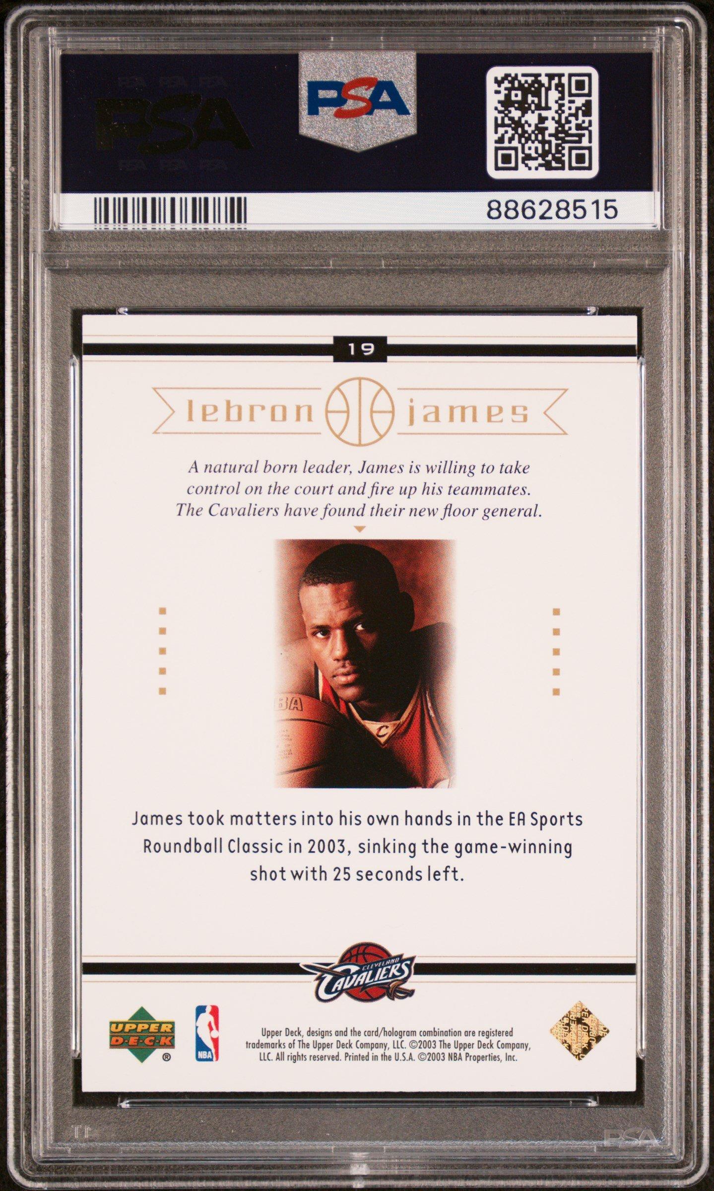 2003 Upper Deck Lebron James Box Set 19 Lebron James PSA 9