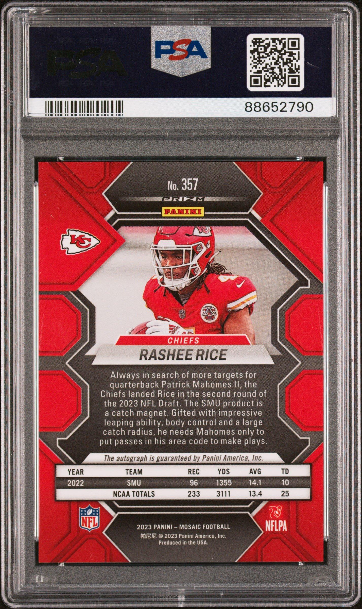 2023 Panini Mosaic 357 Rashee Rice Autograph PSA 10 | GameStop