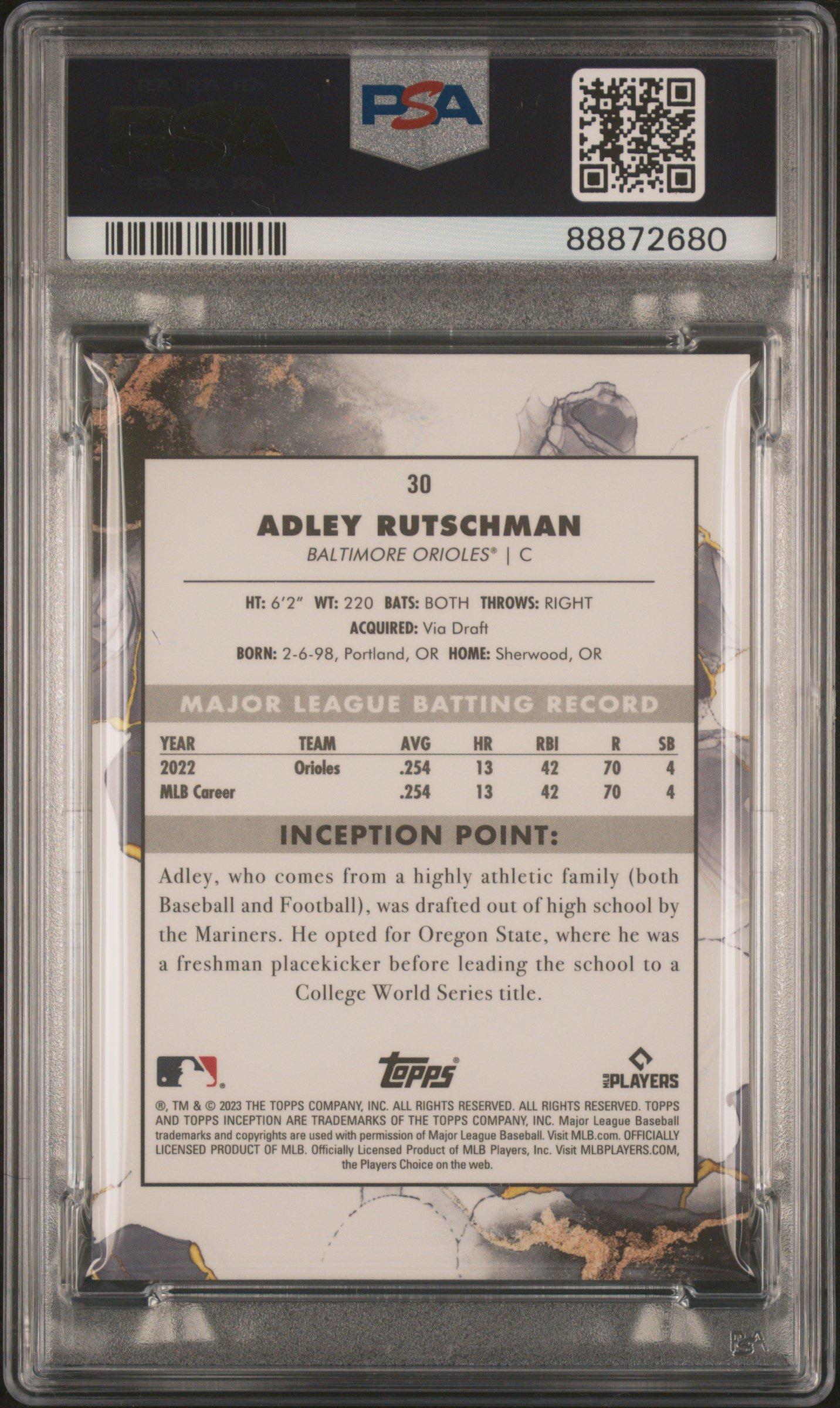 2023 Topps Inception 30 Adley Rutschman PSA 10 Graded Card | GameStop
