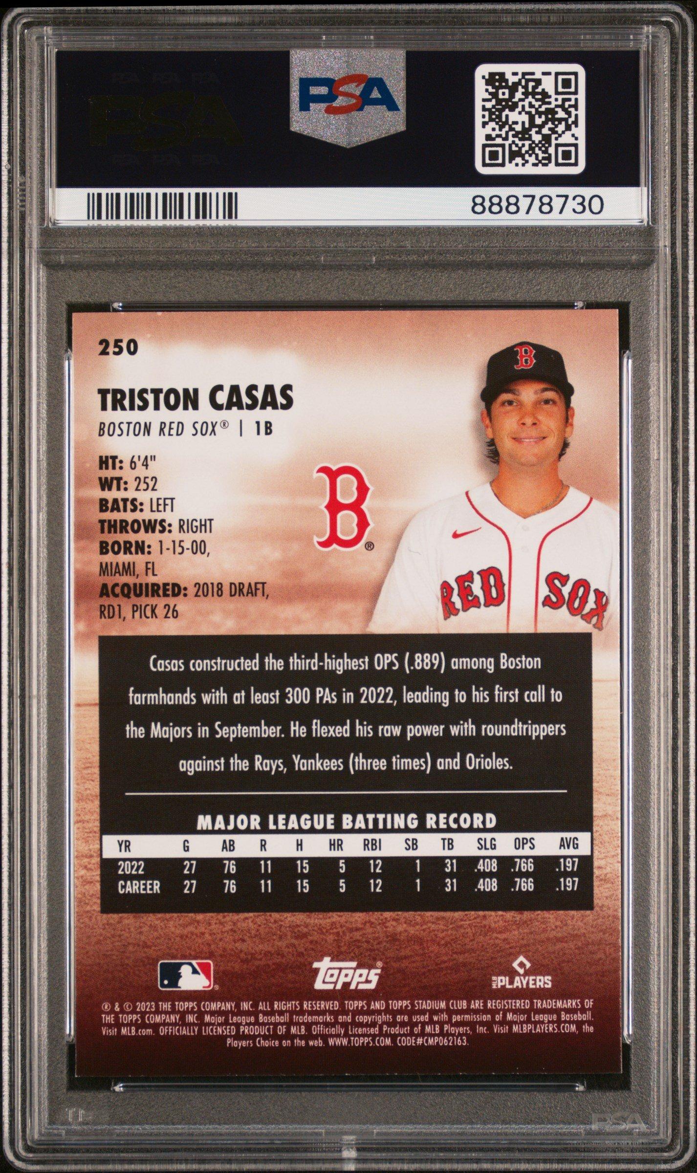 2023 Topps Stadium Club 250 Triston Casas PSA 9