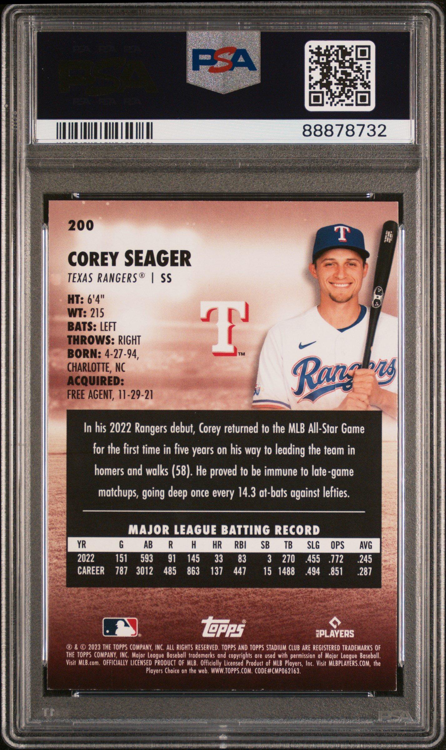 2023 Topps Stadium Club 200 Corey Seager PSA 8