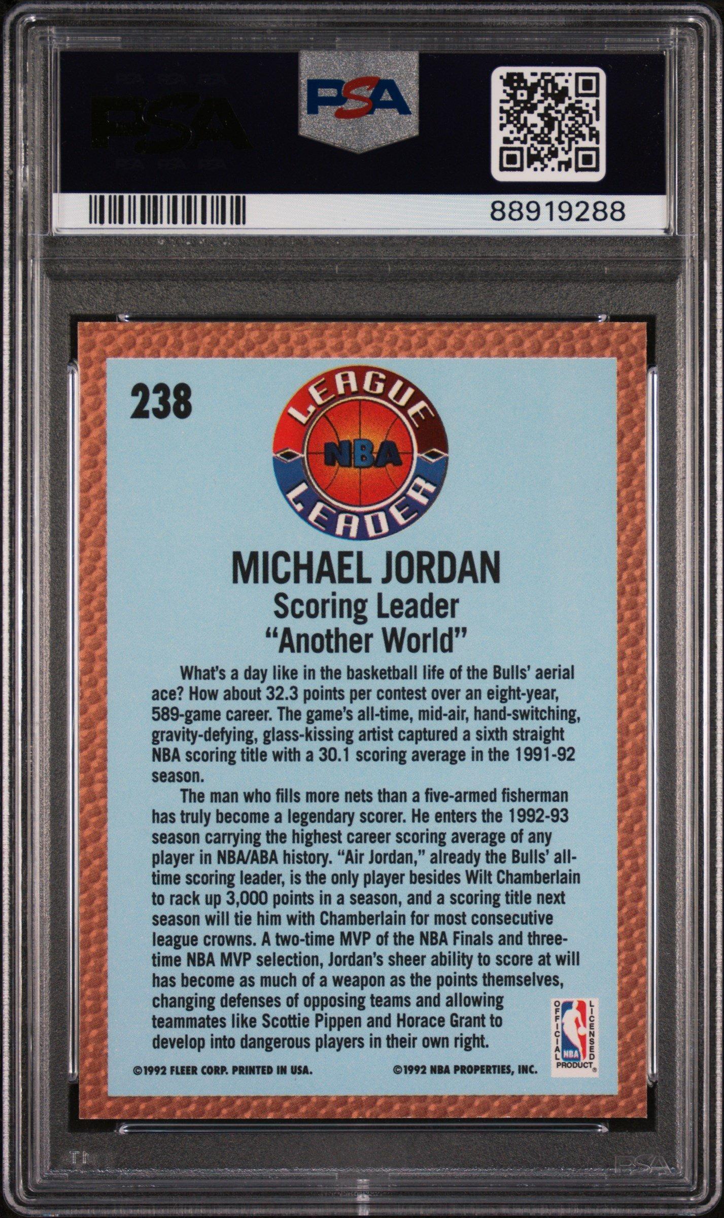 1992 Fleer 238 Michael Jordan PSA 10