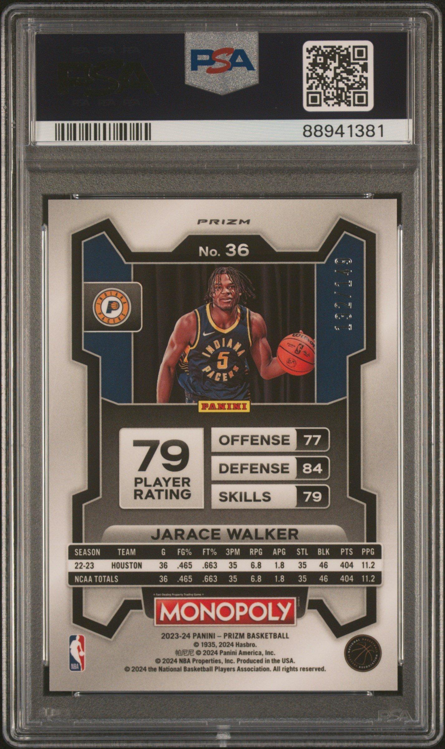 2023 Panini Prizm Monopoly 36 Jarace Walker Pink PSA 10