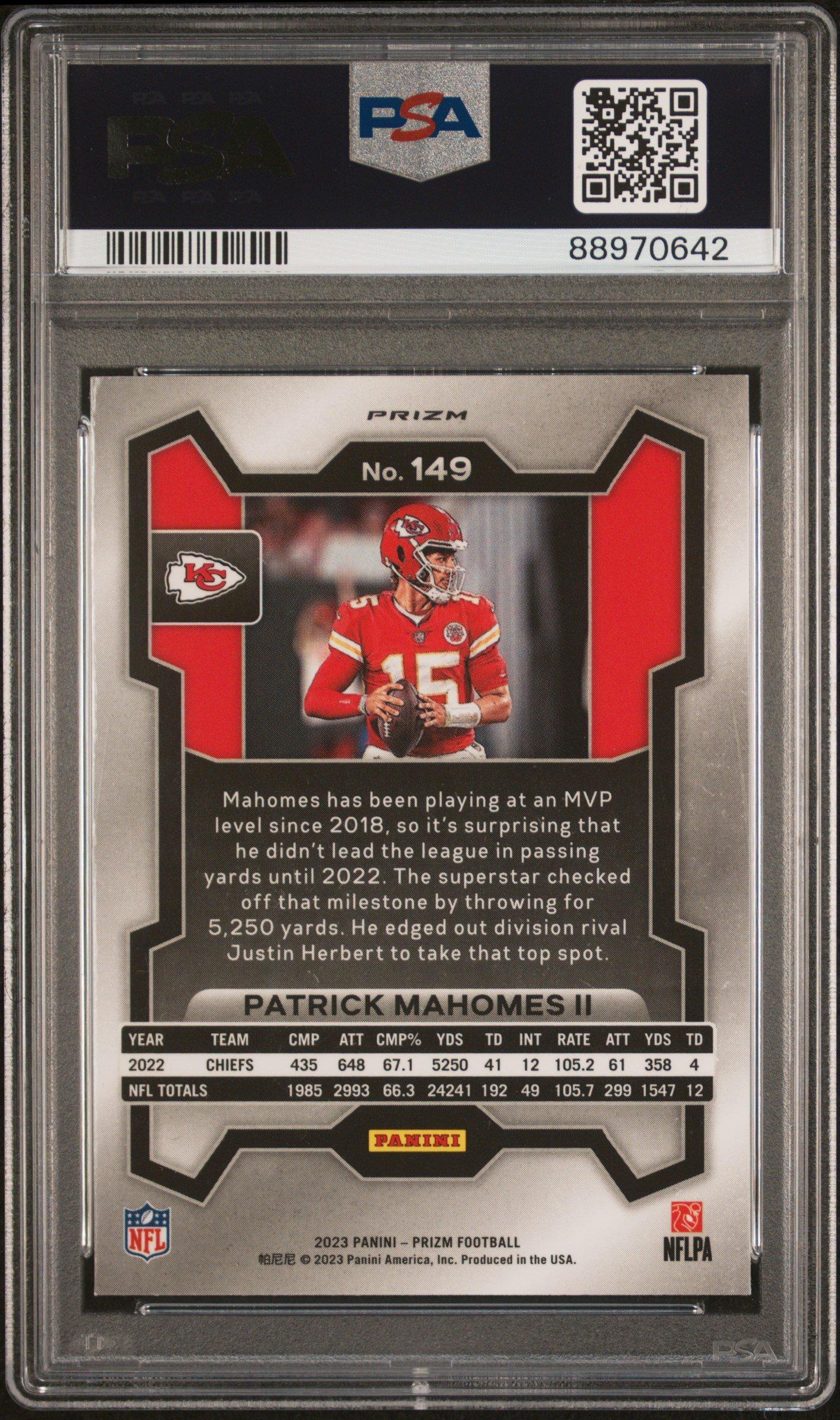 2023 Panini Prizm 149 Patrick Mahomes Ii Disco Prizm PSA 9