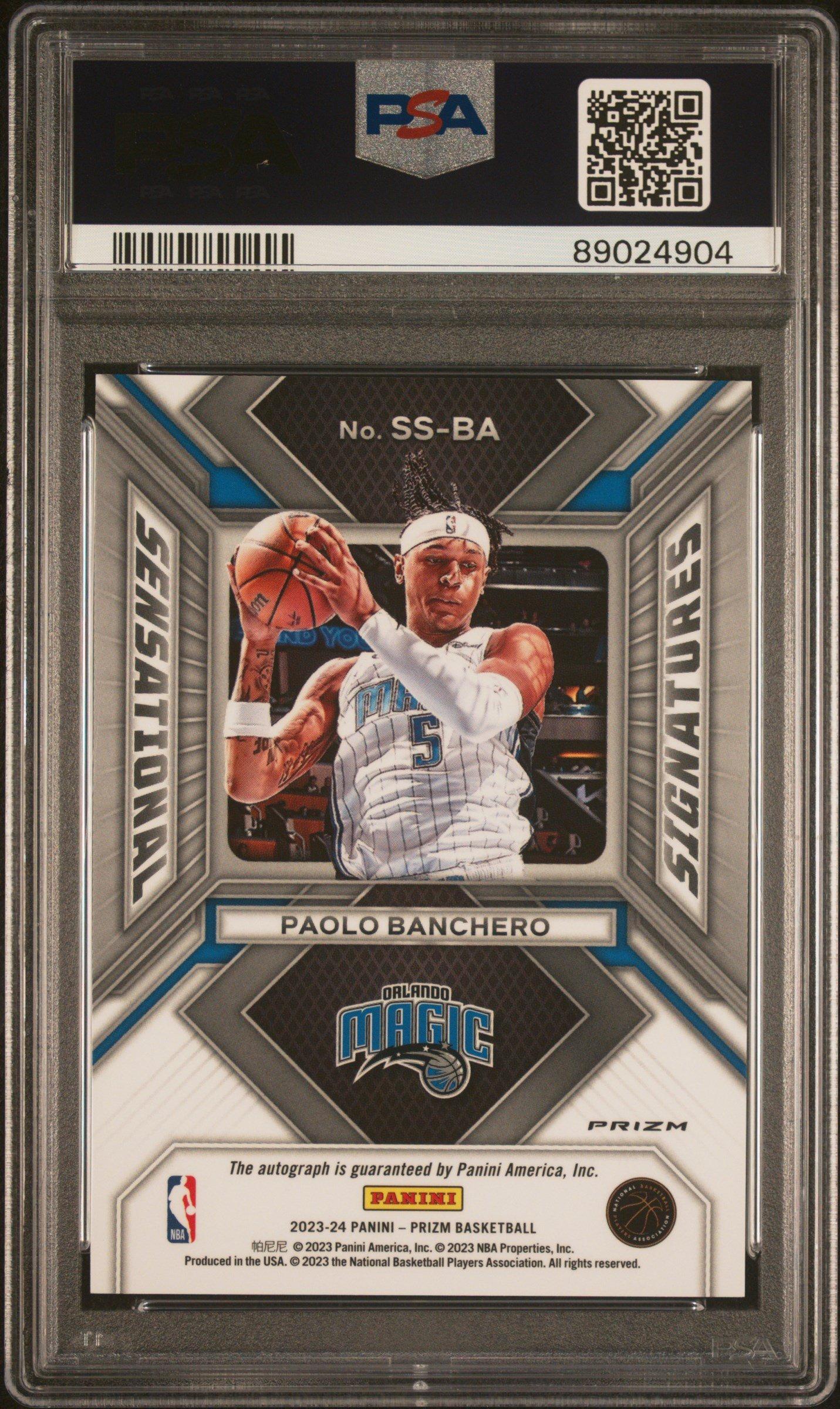 2023 Panini Prizm Sensational Signatures Ssba Paolo Banchero Silver PSA 10