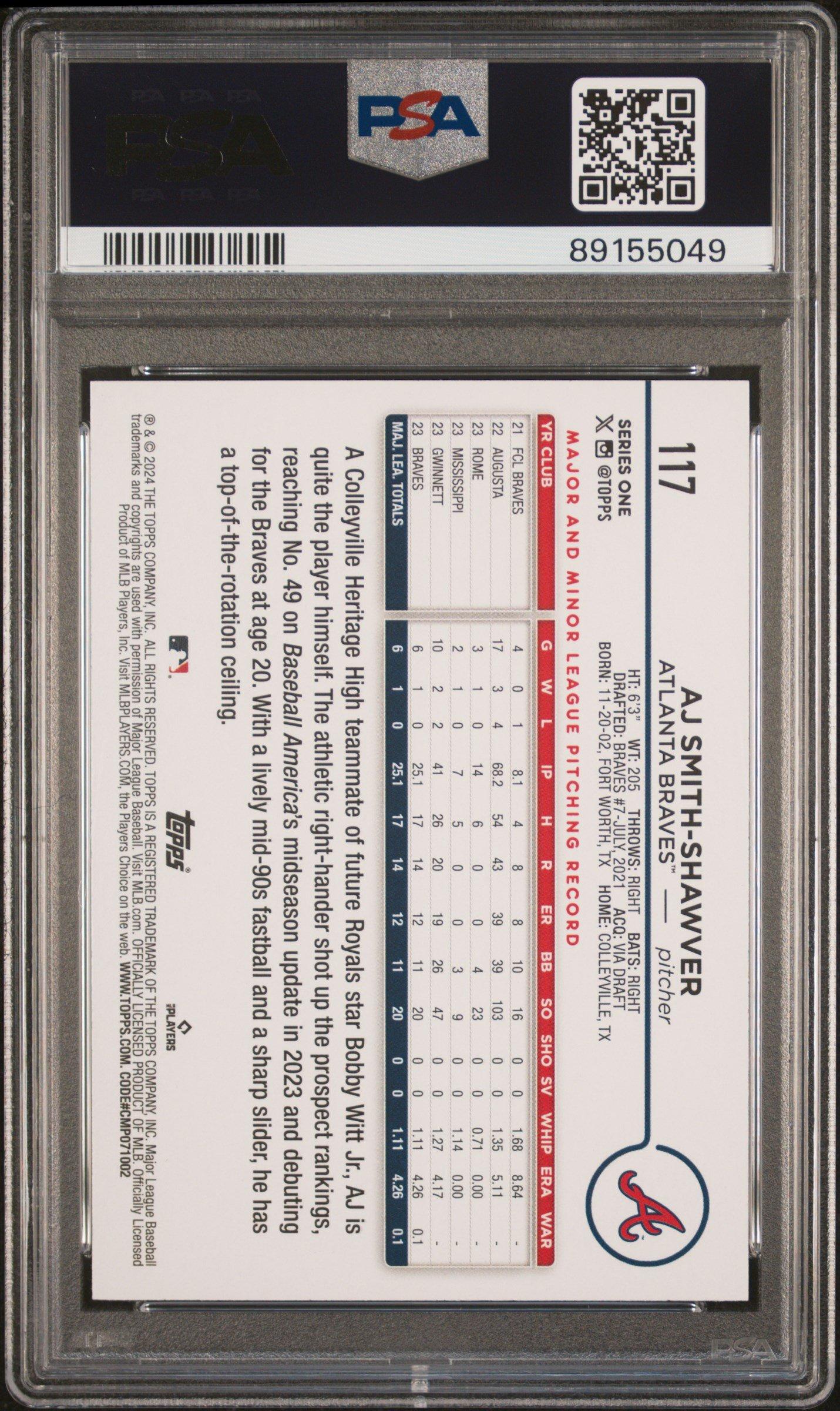 2024 Topps 117 Aj Smith PSA 10