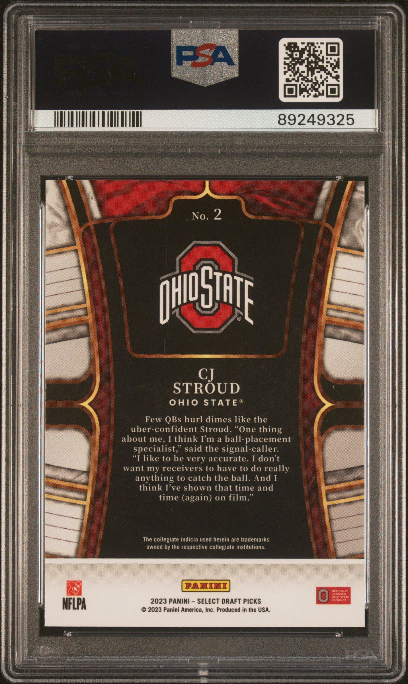 2023 Panini Select Draft Picks 2 Cj Stroud Blue PSA 10