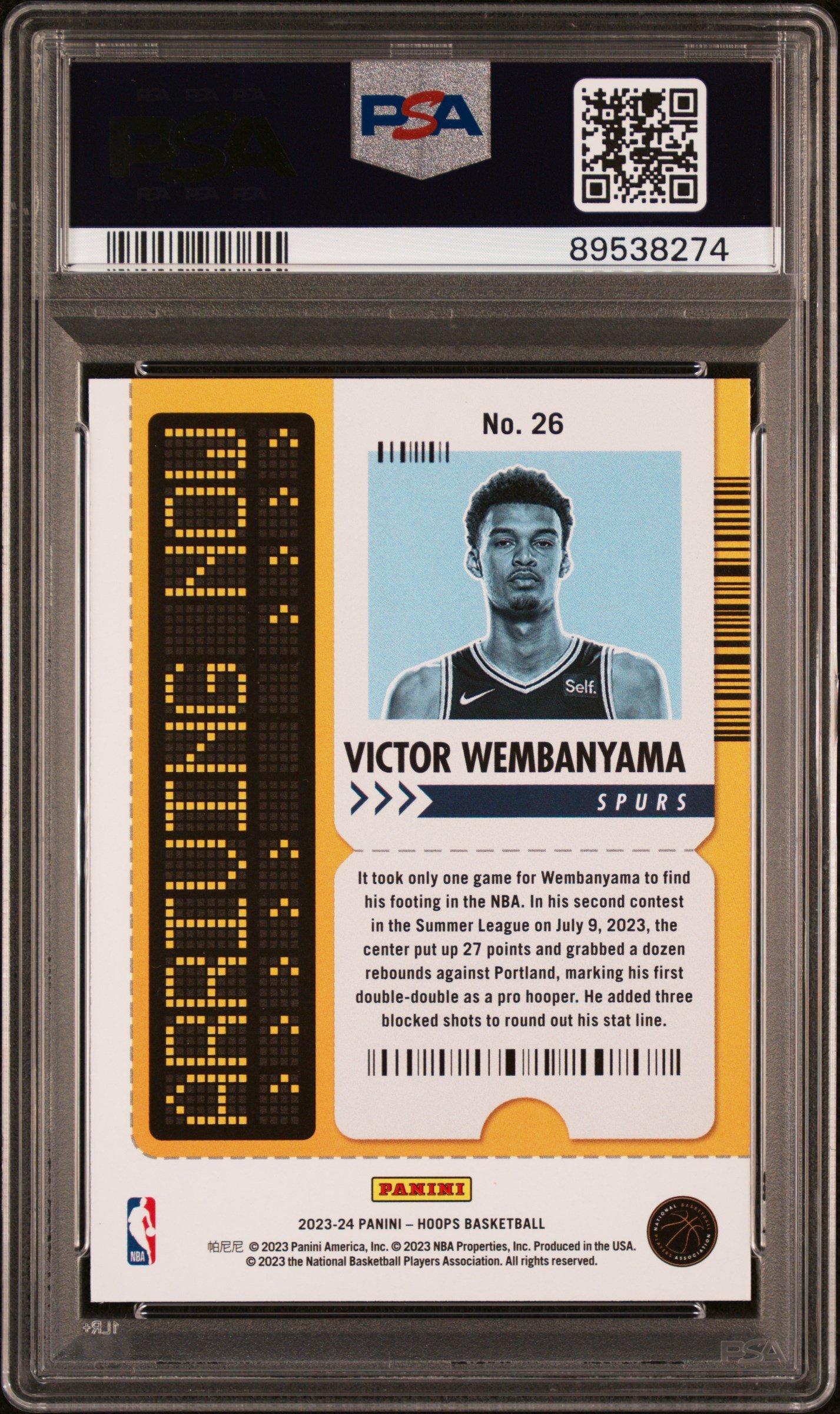 2023 Panini Nba Hoops Arriving Now 26 Victor Wembanyama PSA 10