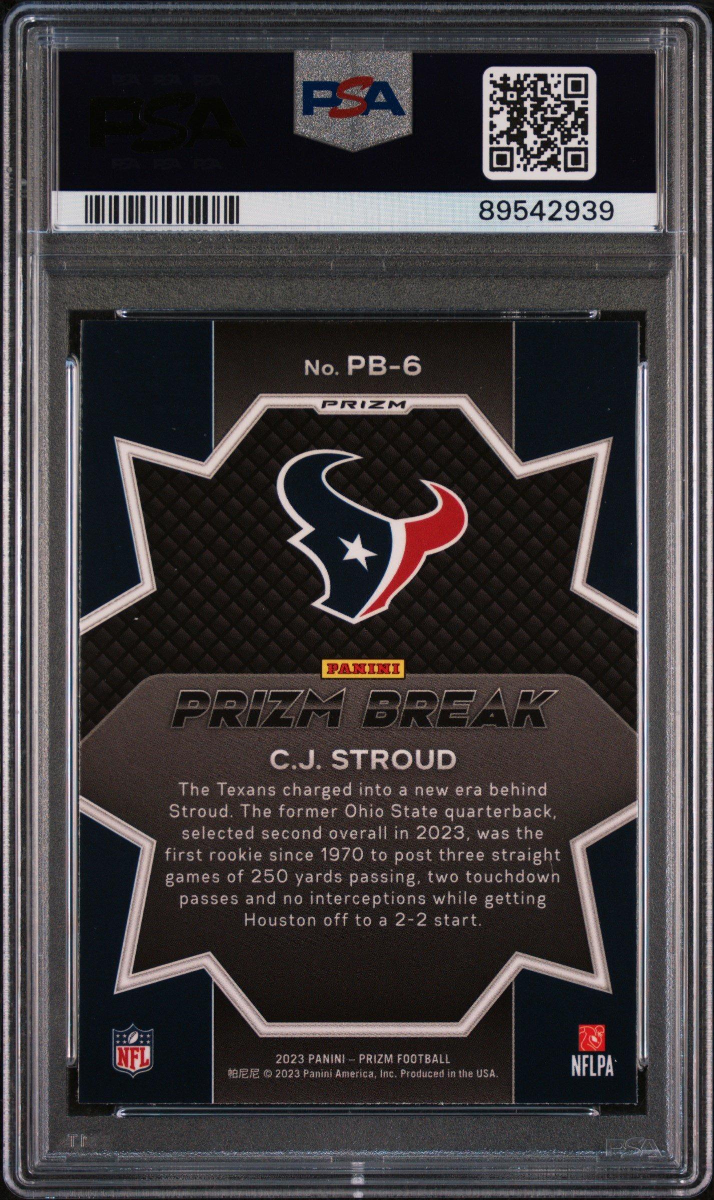 2023 Panini Prizm Prizm Break Pb6 Cj Stroud Green Prizm PSA 10