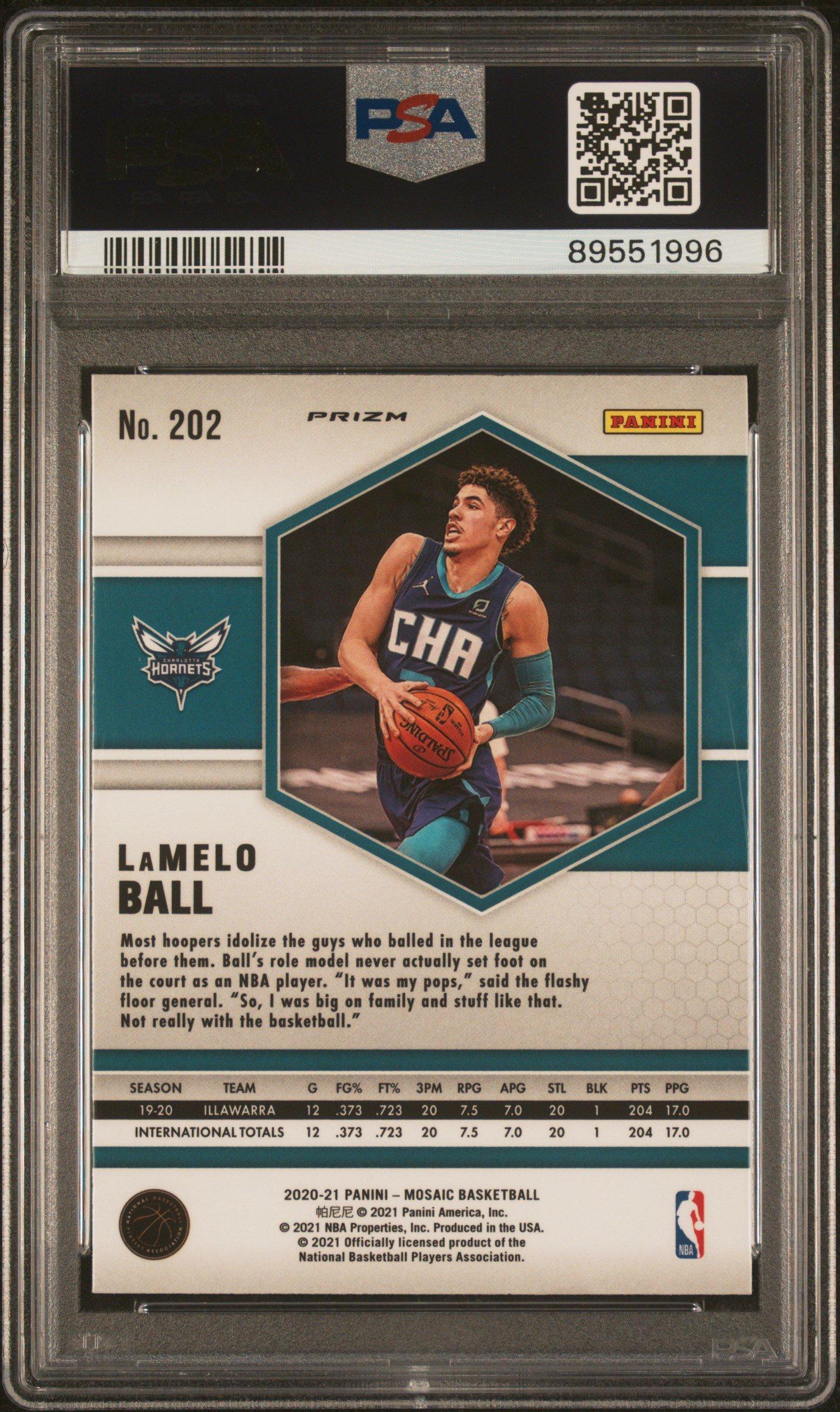 2020 Panini Mosaic 202 Lamelo Ball Green Mosaic PSA 10
