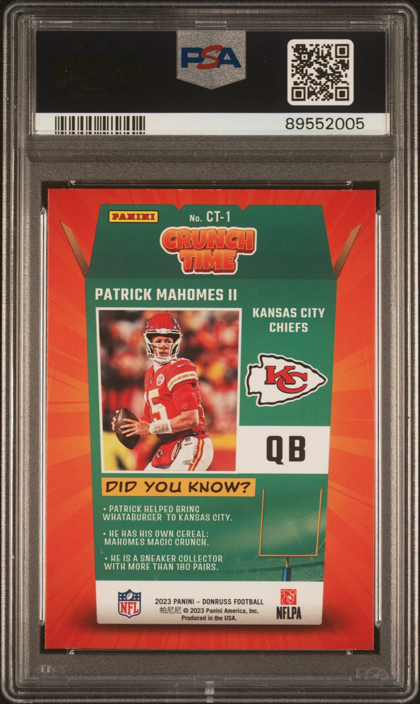 2023 Panini Donruss Crunch Time Ct1 Patrick Mahomes Ii PSA 9