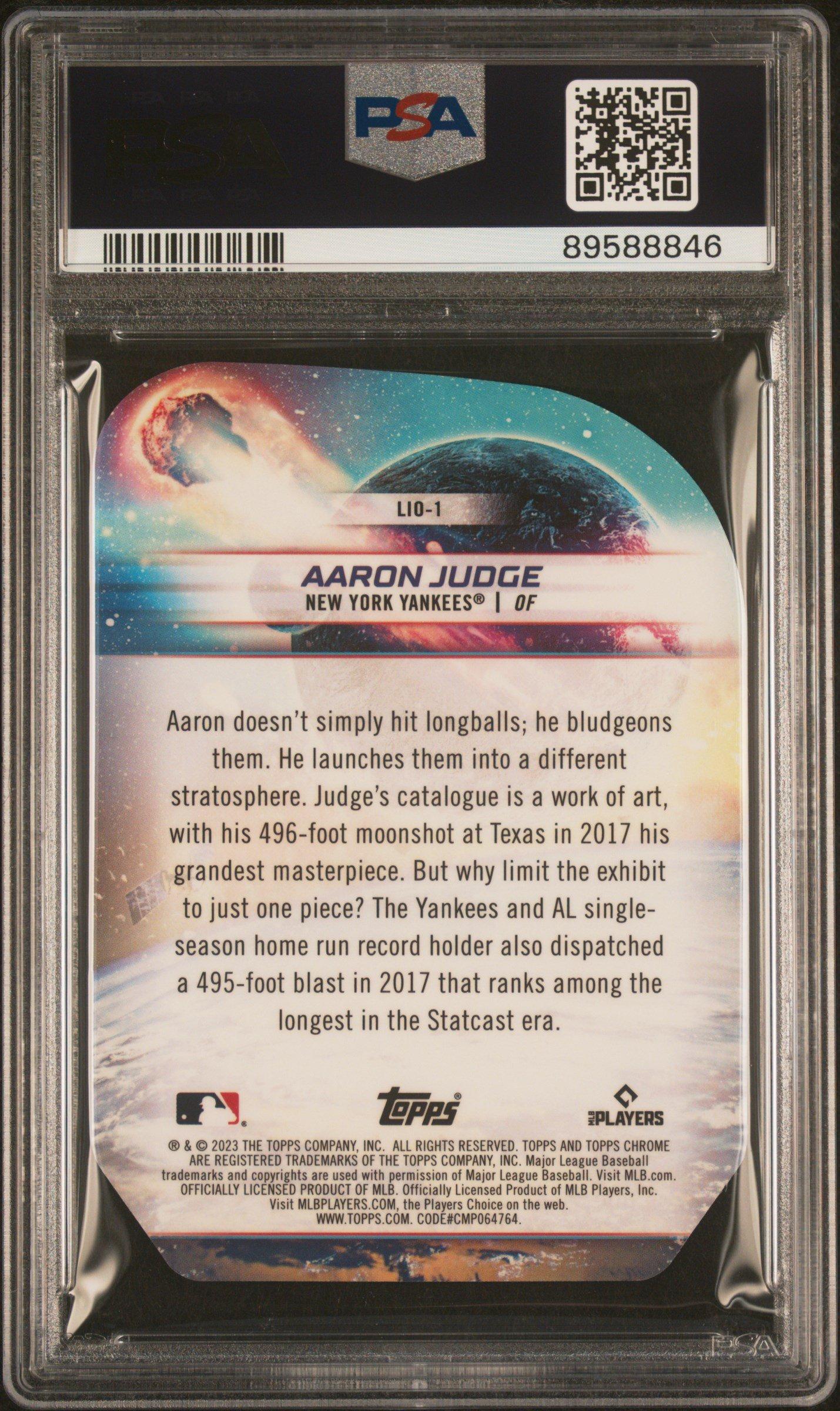 2023 Topps Cosmic Chrome Launched Into Orbit 1 Aaron Judge PSA 10