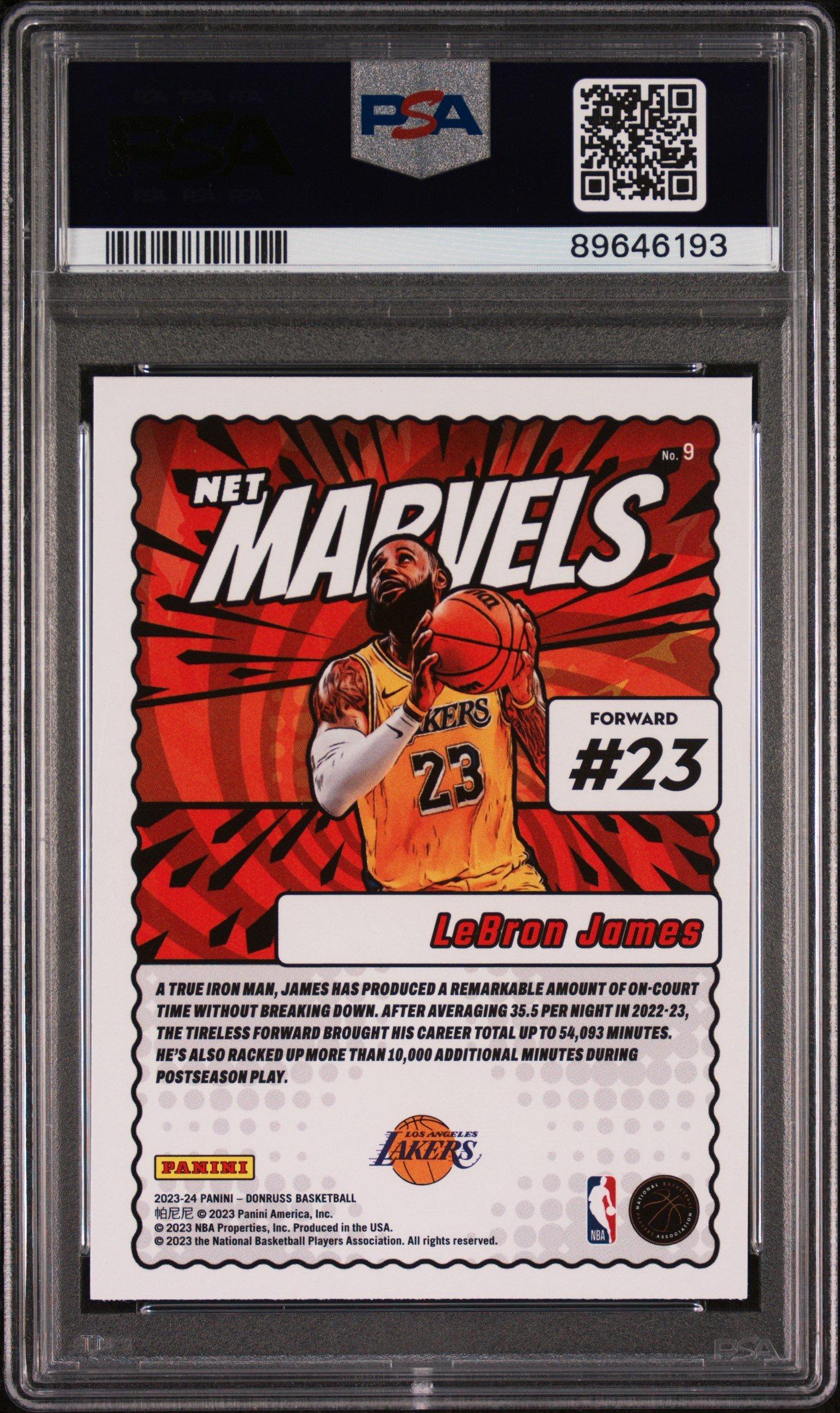 PSA10 2021 ドンラス NET MARVELS レブロン マーベル 2023 Panini Donruss Net Marvels 9 Lebron James PSA 10 Graded Card