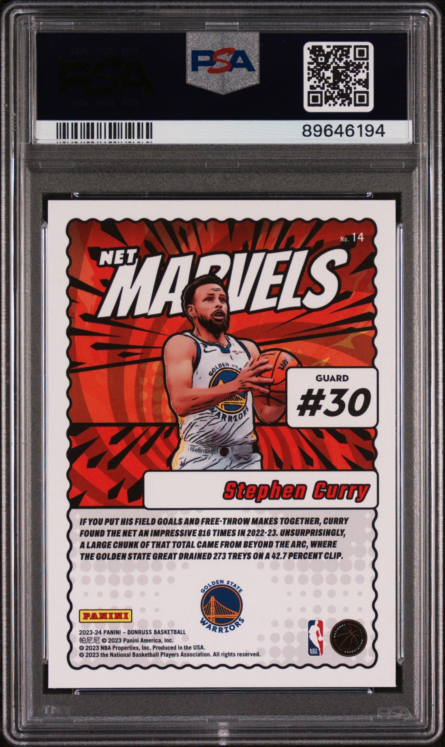 2023 Panini Donruss Net Marvels 14 Stephen Curry PSA 10 Graded 