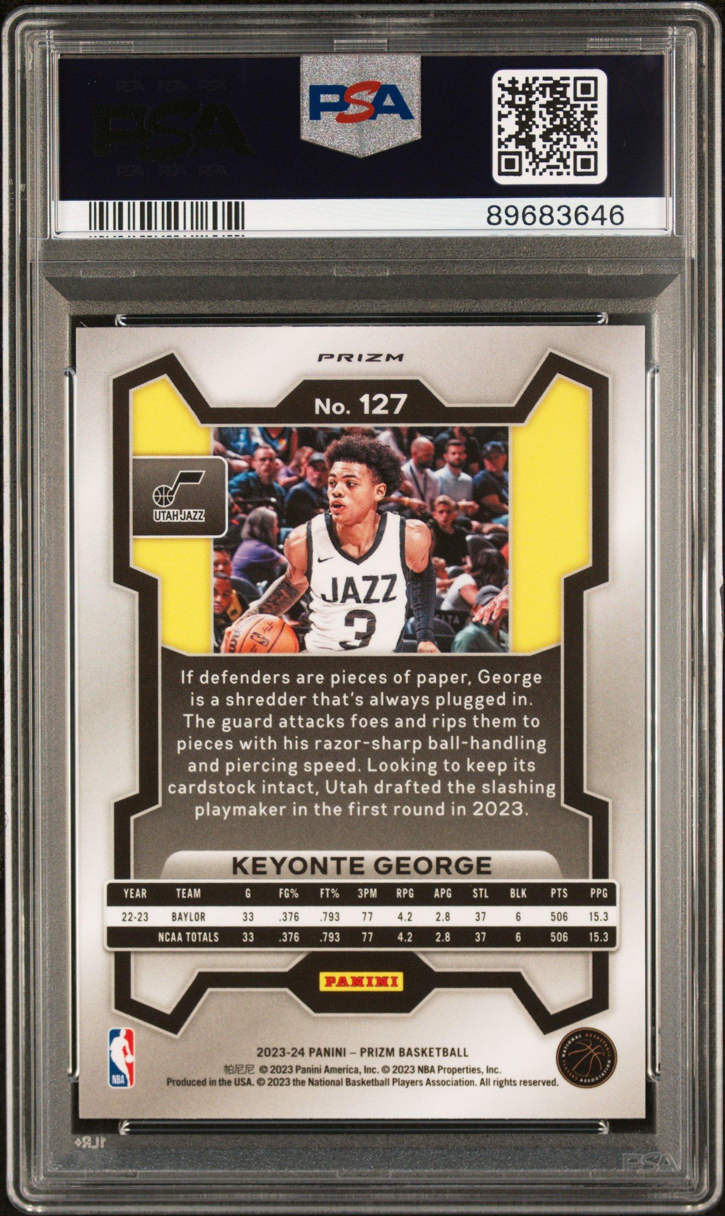 2023 Panini Prizm 127 Keyonte George Silver Prizm PSA 10