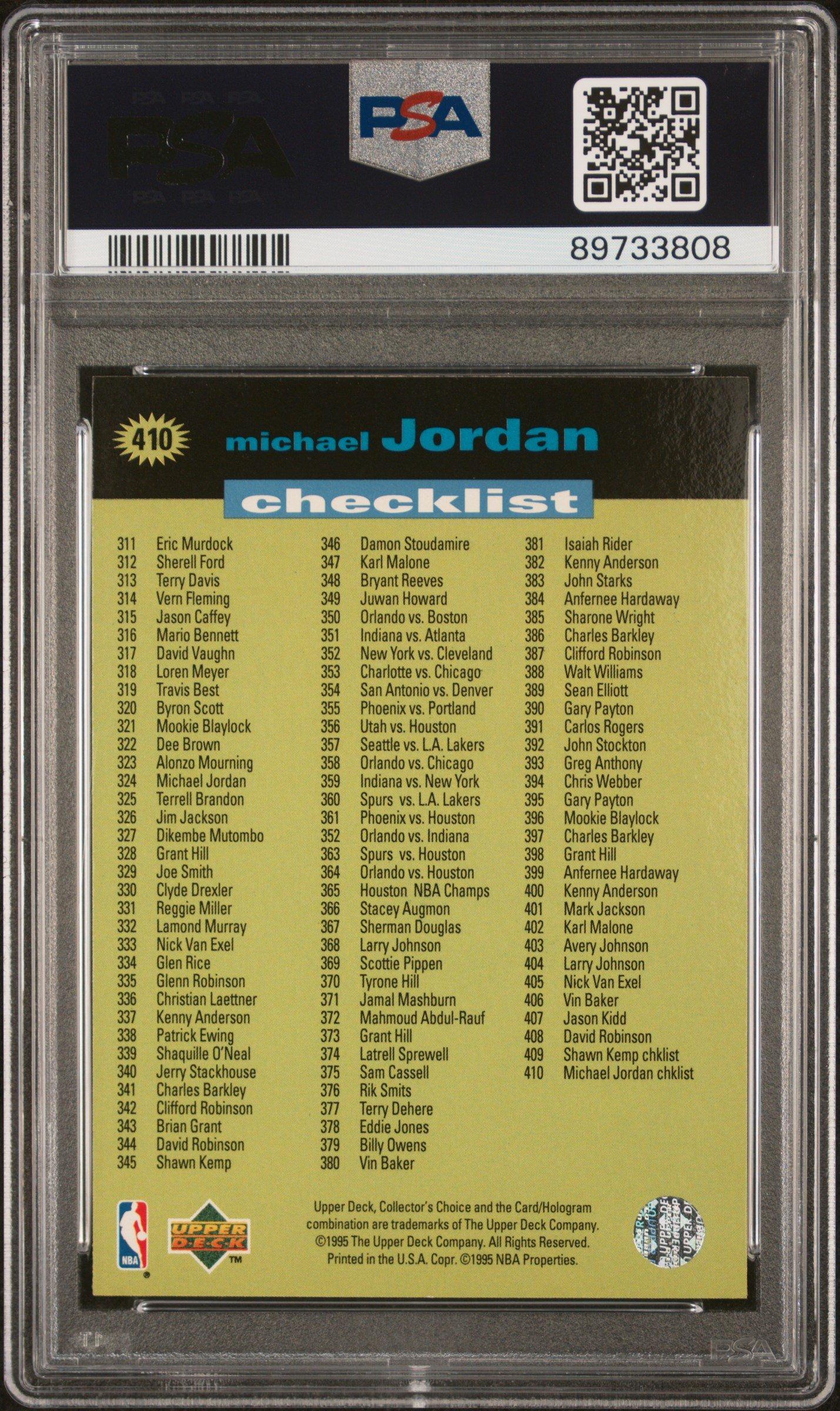 1995 Collector's Choice 410 Michael Jordan Player's Club PSA 10