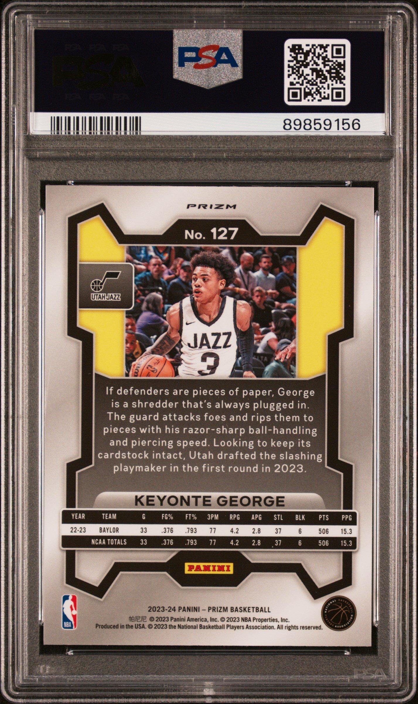 2023 Panini Prizm 127 Keyonte George Pink Ice PSA 10